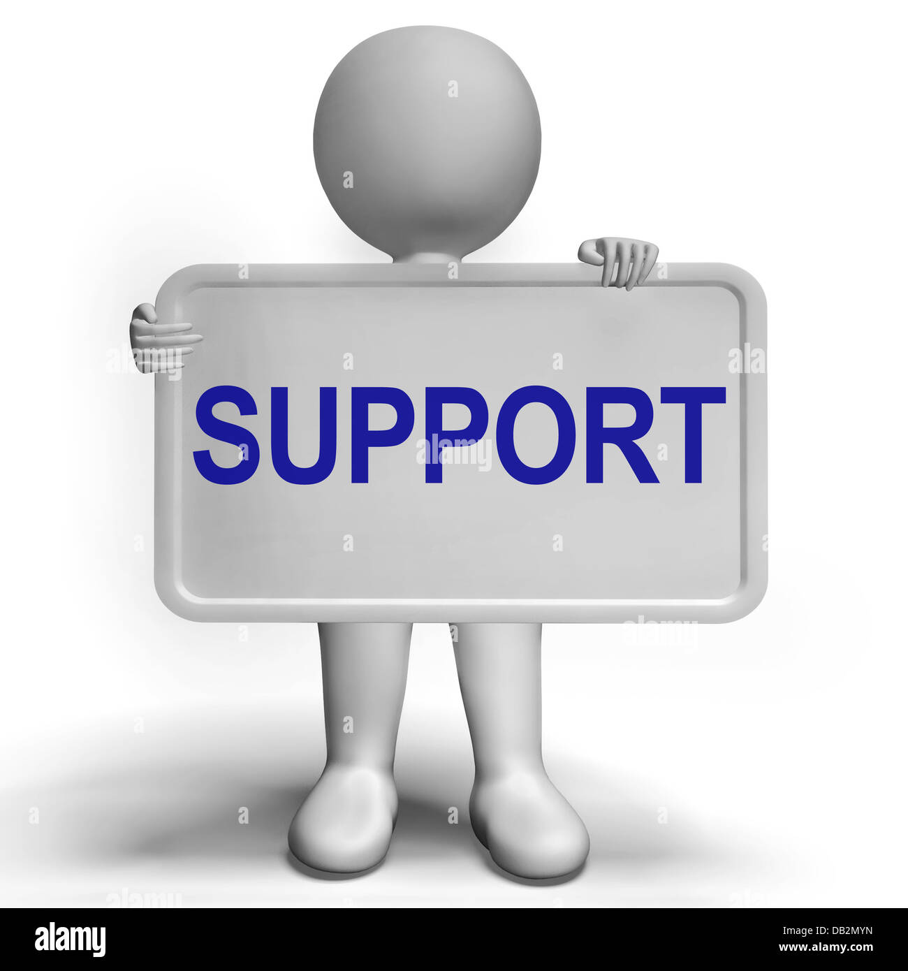Unterstützung auf Schild mit Kunden Hilfe und Beratung Stockfoto