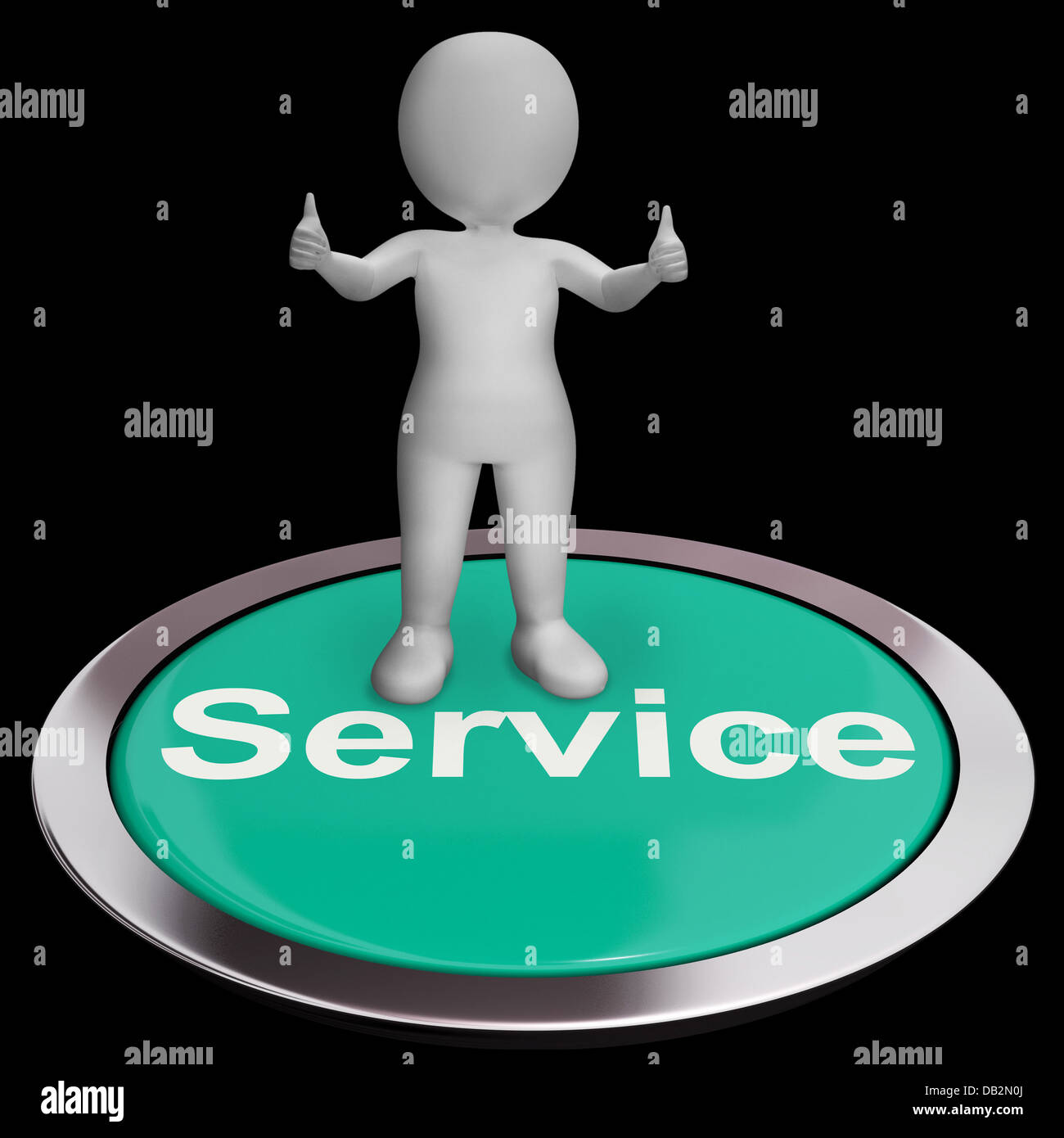 Service-Taste Bedeutung Hilfe und Unterstützung Stockfoto