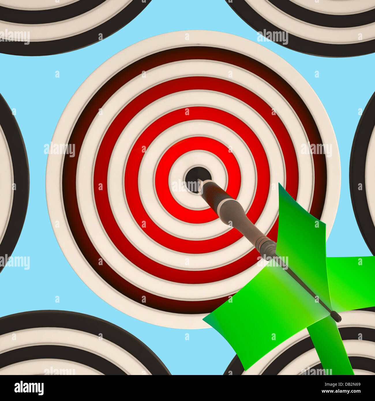 Bulls eye Ziel zeigt konzentrierte sich erfolgreiche Ziel Stockfoto