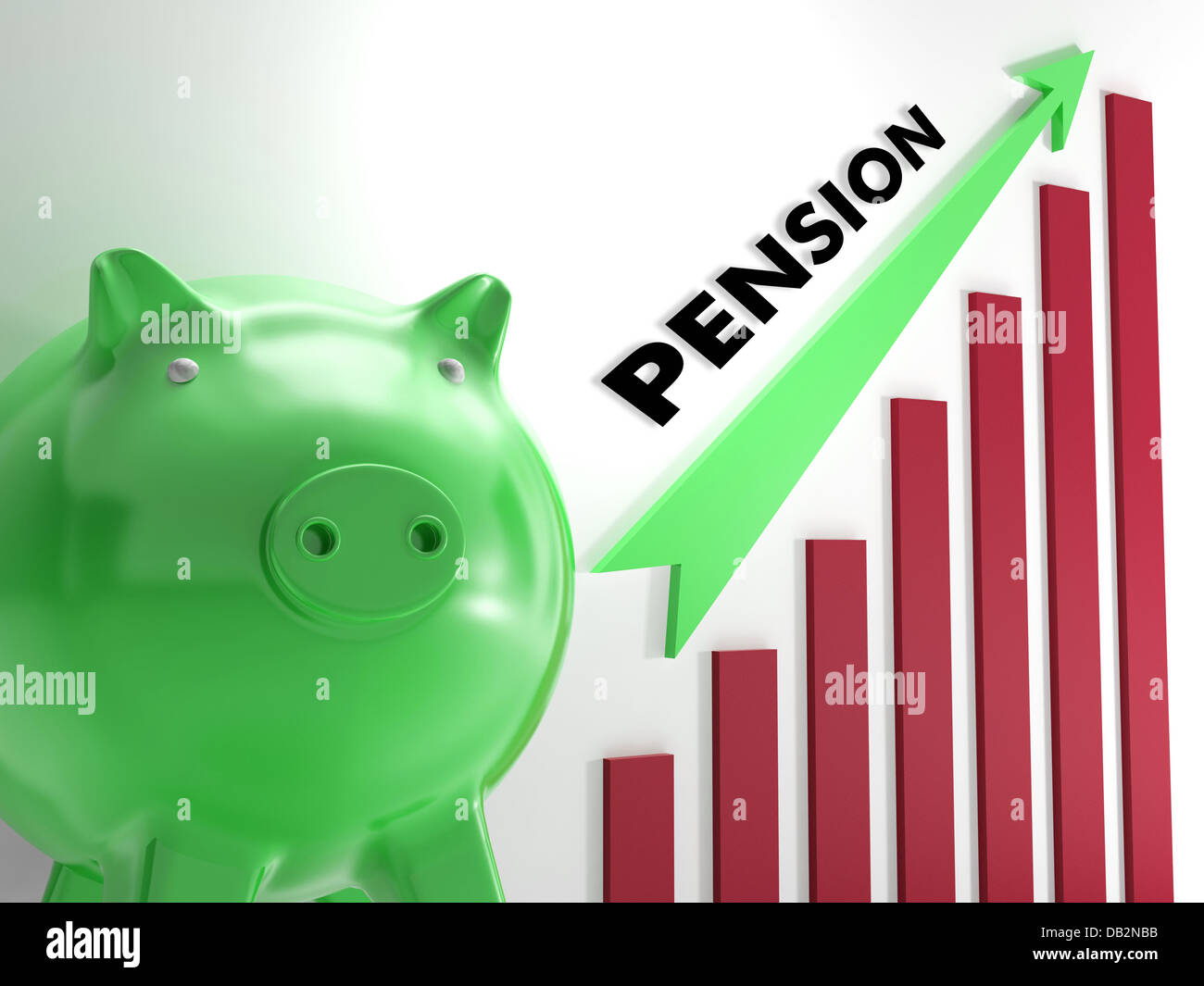Erhöhung der Pension Diagramm zeigt persönliches Wachstum Stockfoto