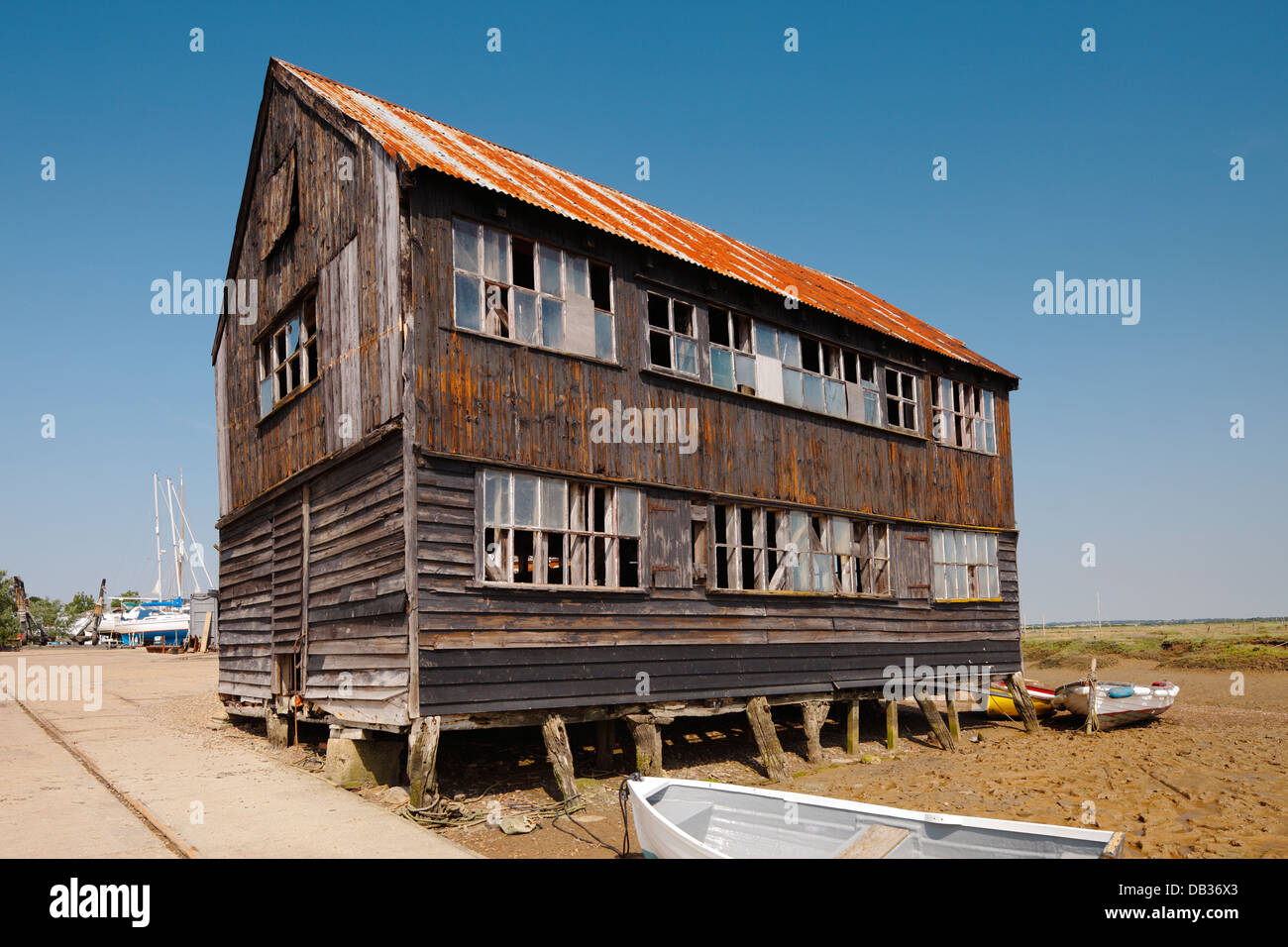Der alte Speicher am Tollesbury. Stockfoto