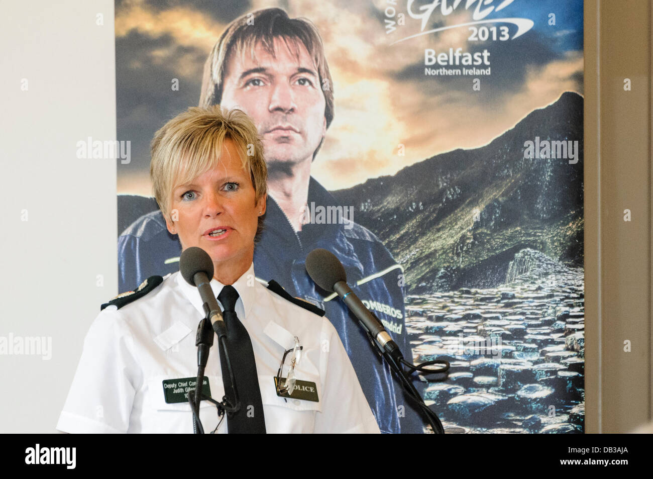 Belfast, Nordirland, 23. Juli 2013 - PSNI stellvertretender Polizeipräsident Judith Gillespie anlässlich des WPFG Medien Start Credit: Stephen Barnes/Alamy Live News Stockfoto