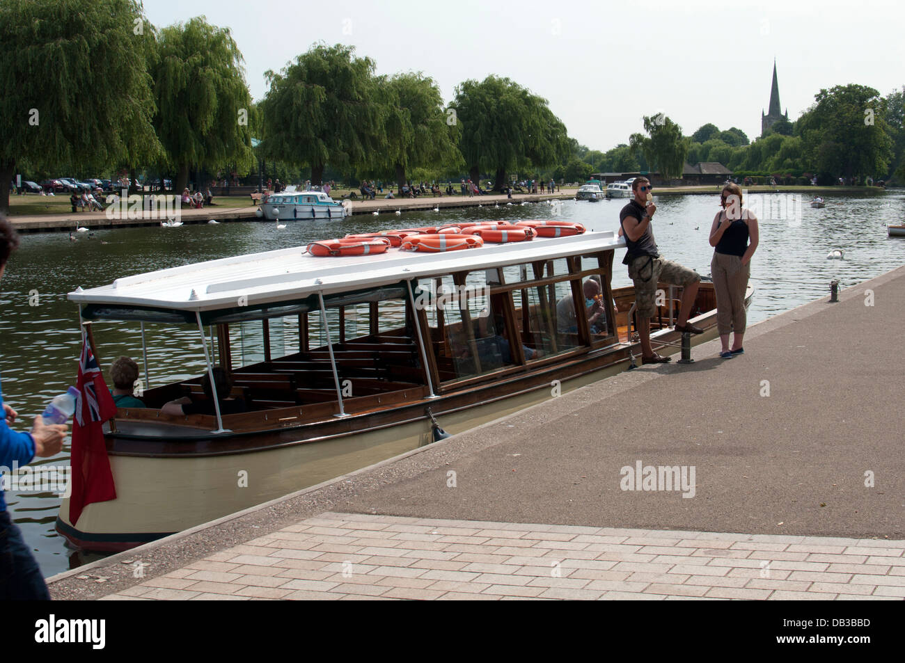 Reise-Boot am Fluss Avon, Bath, England, UK Stockfoto