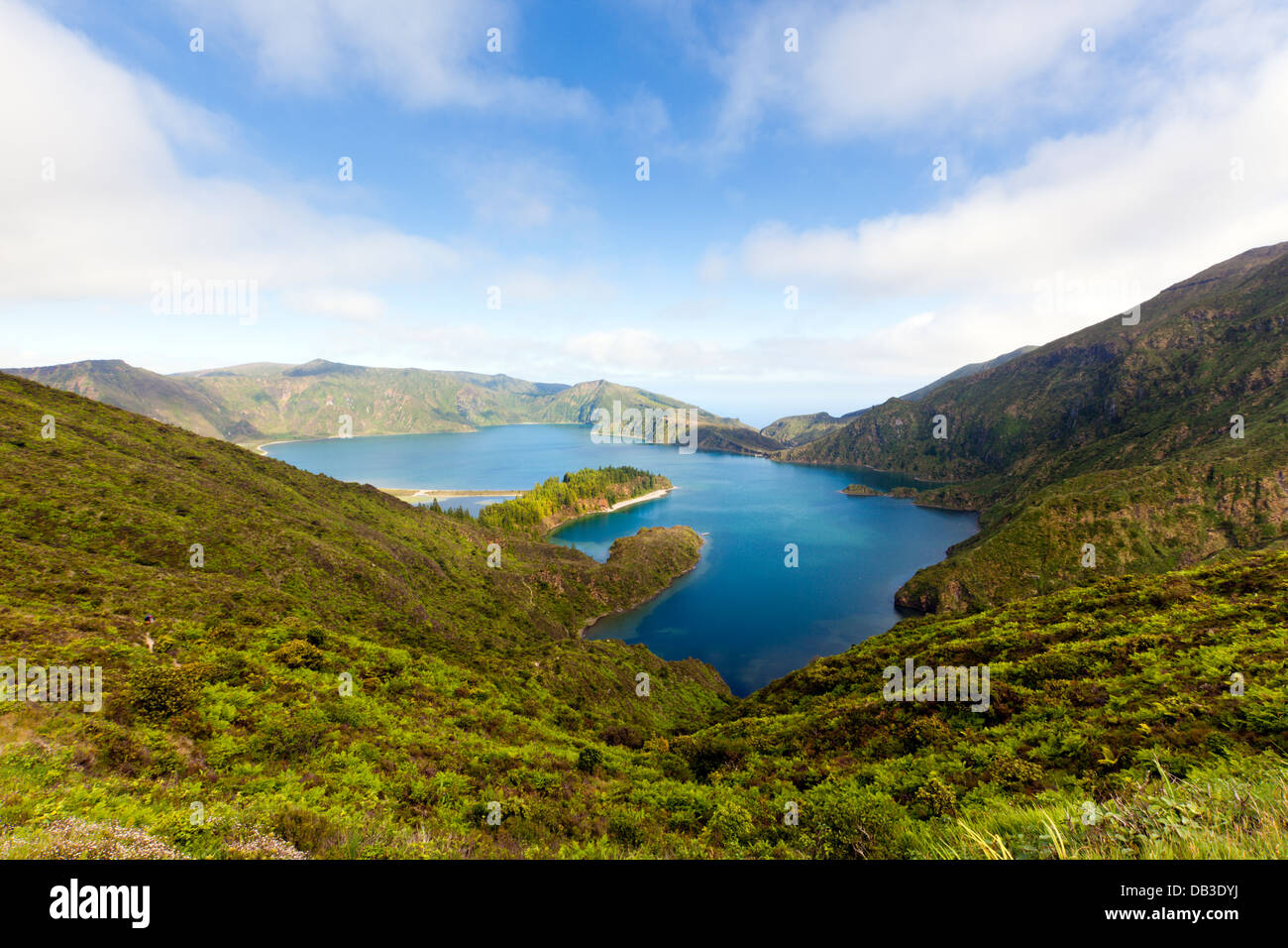 Lagoa Fogo, vulkanische Kratersee auf São Miguel, Azoren Stockfoto