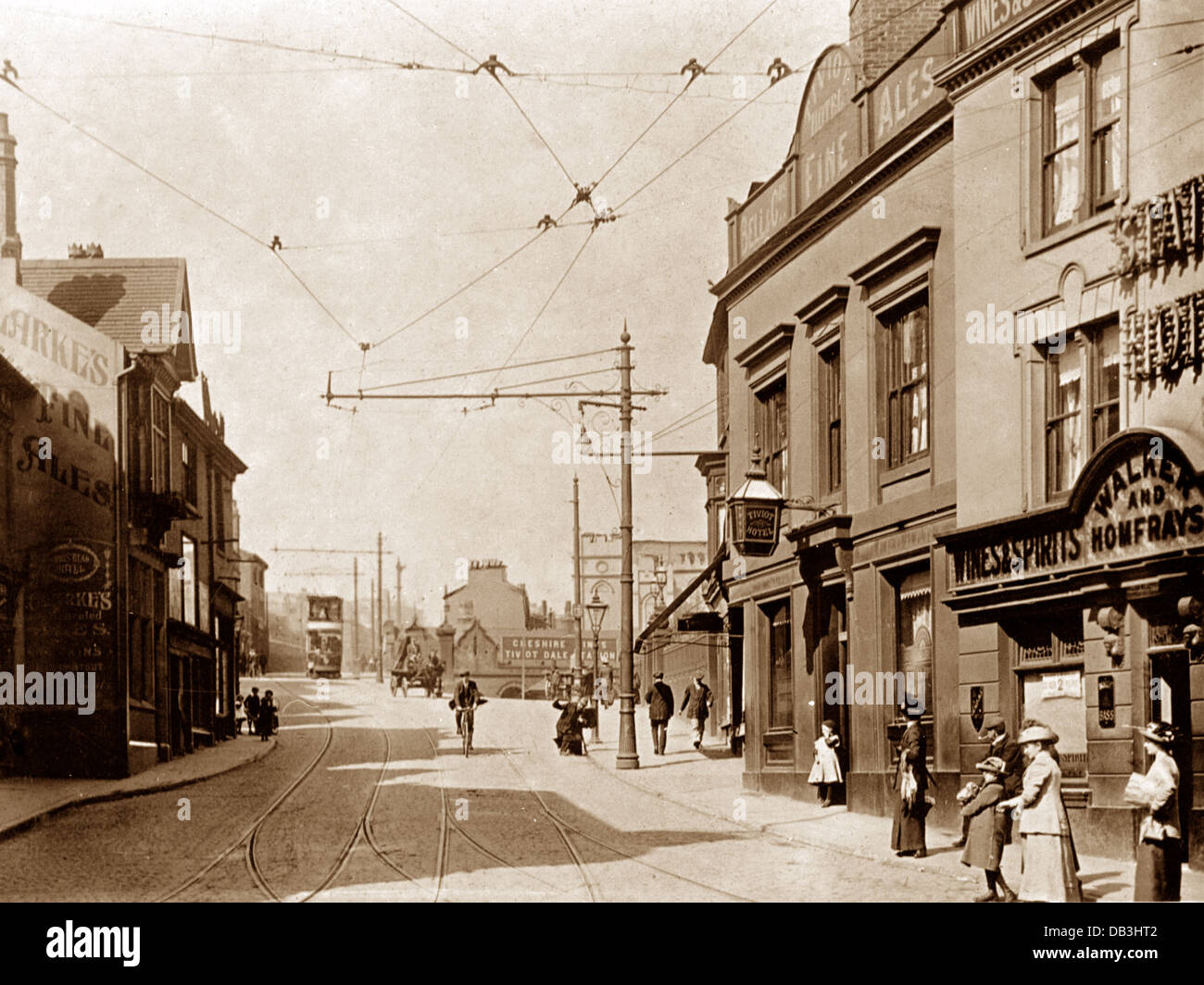 Stockport Lancashire Hill frühen 1900er Jahren Stockfoto