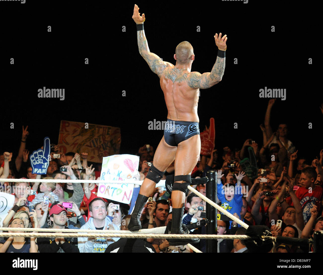 Randy Orton WWE RAW Wrestling Superstars der O2 Arena in Dublin - 15.04.11 Stockfoto