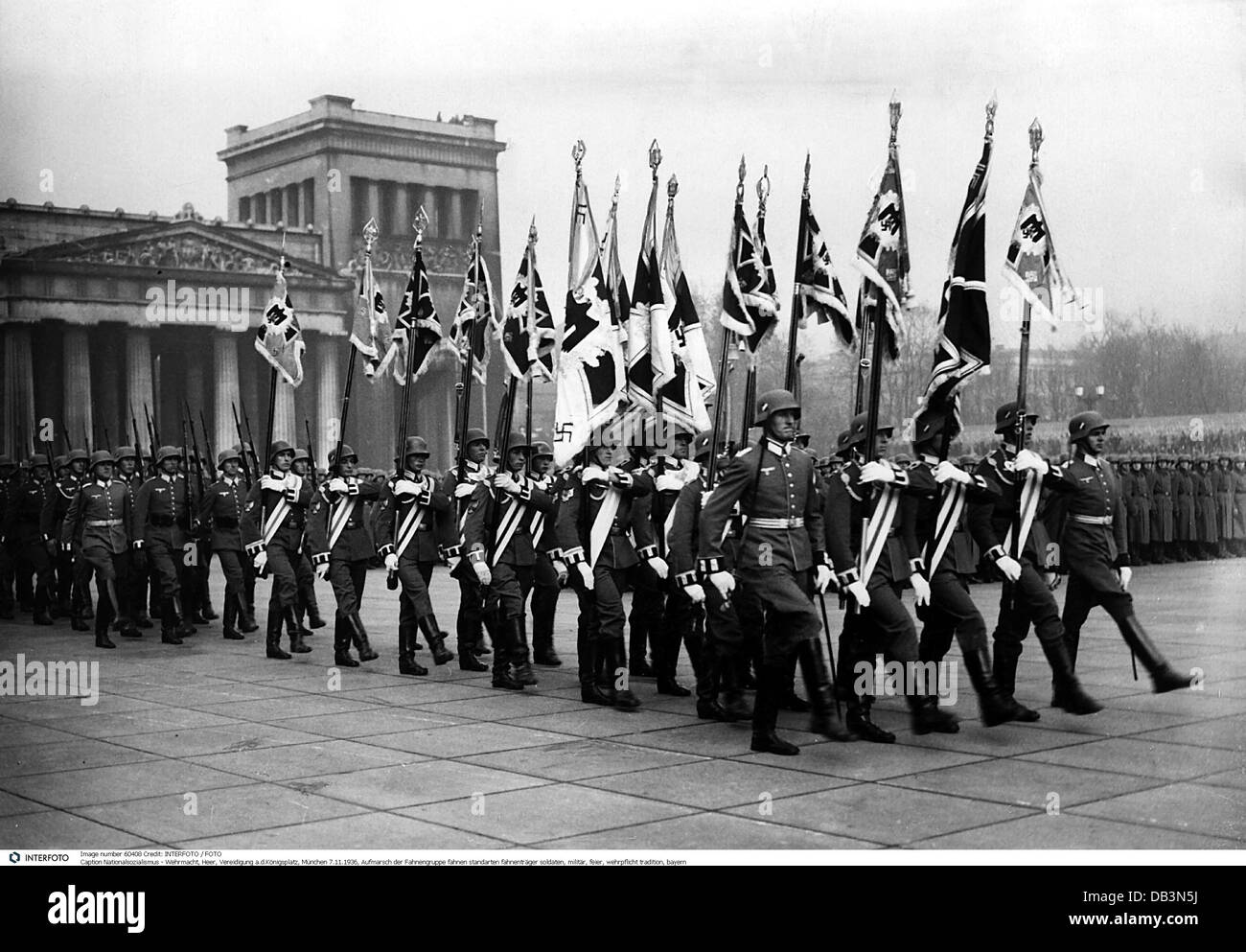 Nationalsozialismus, Militär, Wehrmacht, Vereidigung am Königsplatz, München, Deutschland, 7.11.1936, zusätzliche-Rechte-Clearenzen-nicht vorhanden Stockfoto