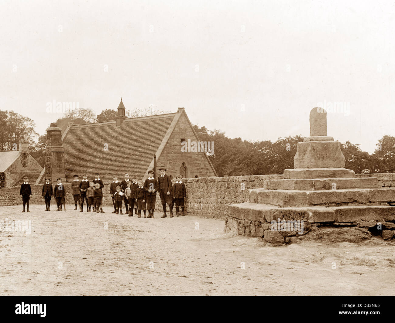 Hooton Pagnell Cross 1900 Stockfoto