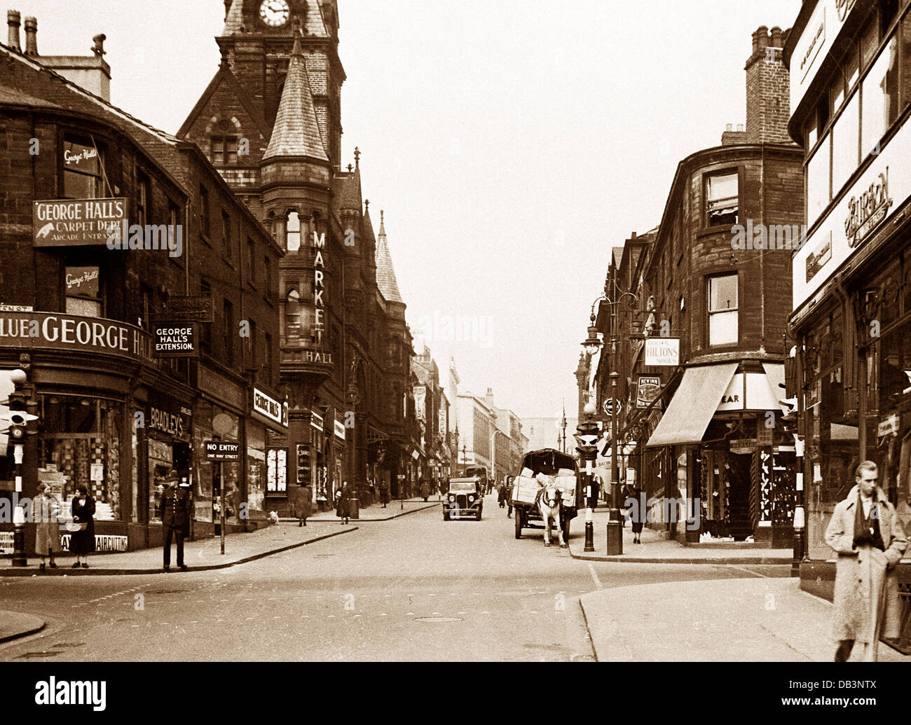 Huddersfield King Street wahrscheinlich der 1940er Jahre Stockfoto