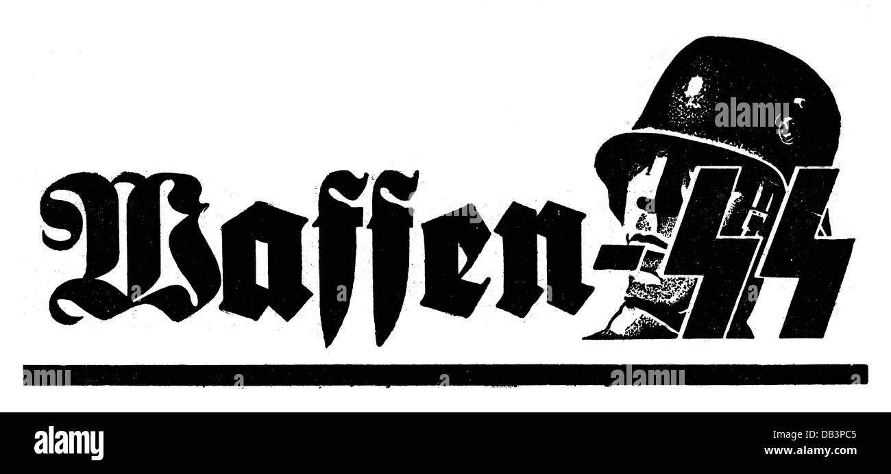 Nationalsozialismus, Organisationen, Schutzstaffel (SS), Logo der Waffen-SS, aus der Zeitung 'das Schwarze Korps', Anfang der 40er Jahre, Zusatzrechte-Clearences-nicht vorhanden Stockfoto