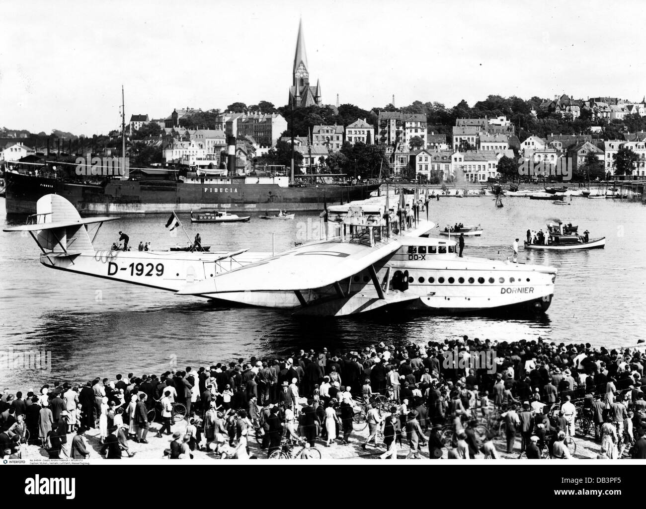 Transport / Transport, Luftfahrt, Wasserflugzeug, Dornier DO X, auf der Flensburger Firth, Flensburg, 30.7.1932, Additional-Rights-Clearences-not available Stockfoto