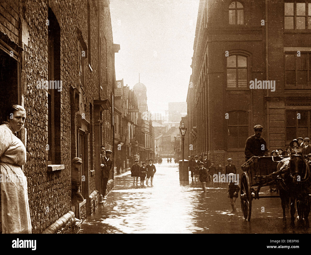 Norwich St. George Street Flut 27. August 1912 Stockfoto