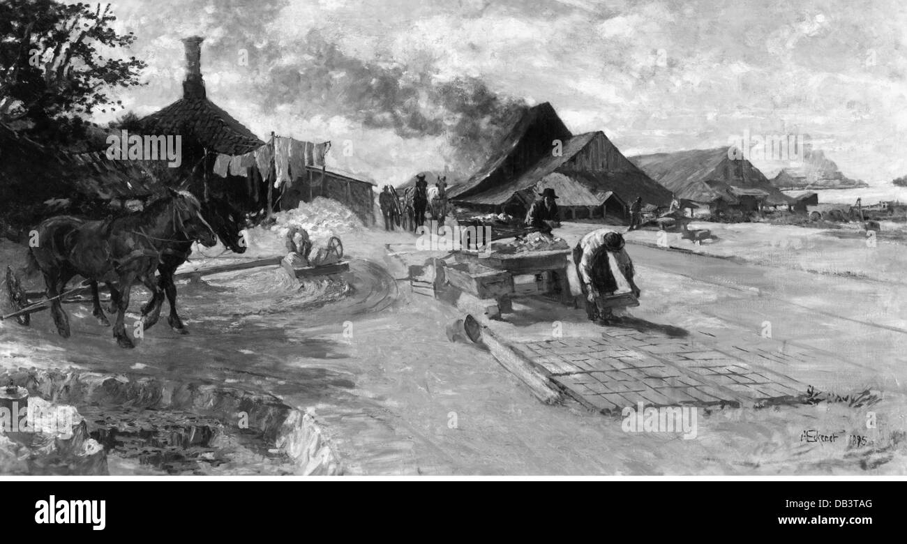 Industrie, brick Yard, Gemälde von Alexander Eckener (1870-1944), 1895, Artist's Urheberrecht nicht geklärt zu werden. Stockfoto