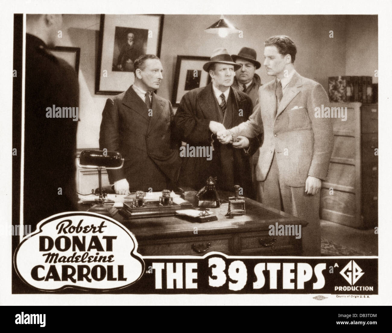 DIE 39 Schritte Gaumont-British Picture Corporation, 1935. Regie: Alfred Hitchcock. Filmplakat Stockfoto