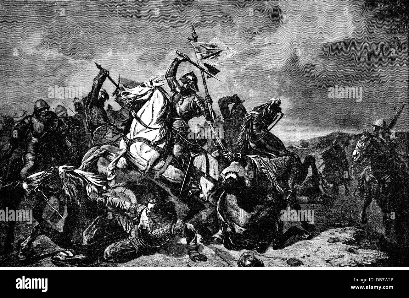 Mittelalter, Kriege, Schlacht der Goldenen Sporen (Schlacht von Courtrai), 11.7.1302, Additional-Rights-Clearences-not available Stockfoto