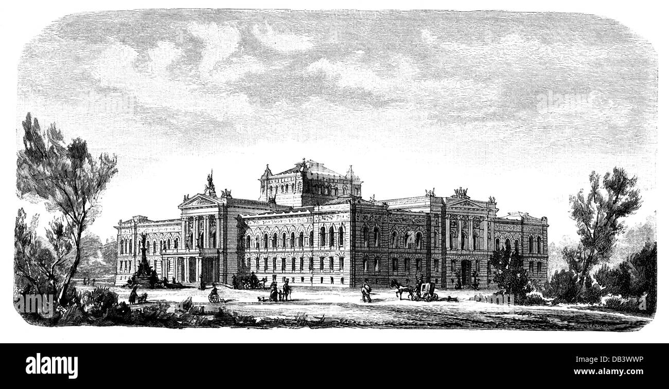 Architektur, Gebäude, Reichsgerichtshof, Leipzig, prämierter Entwurf von Ludwig Hoffmann (1852 - 1932), Peter Dybwad (1859 - 1921), Holzstich, 19. Jahrhundert, Grafik, Grafik, Deutschland, Gerichtsgebäude, Gerichtsgebäude, Gerichtshöfe, Gerichtshöfe, Gerichtshöfe, Gerichtshöfe, Gerichtshöfe, Oberste Reichsgerichtsbarkeit, Bundesverwaltungsgericht, Gerichtsbarkeit, Gerichtsbarkeit, Justiz, Außenansicht, Gebäude, Gebäude, erste, 1., Preis, Preise, Blaupause, Blaupausen, historisch, historisch, Menschen, zusätzliche Rechte-Clearences-nicht verfügbar Stockfoto