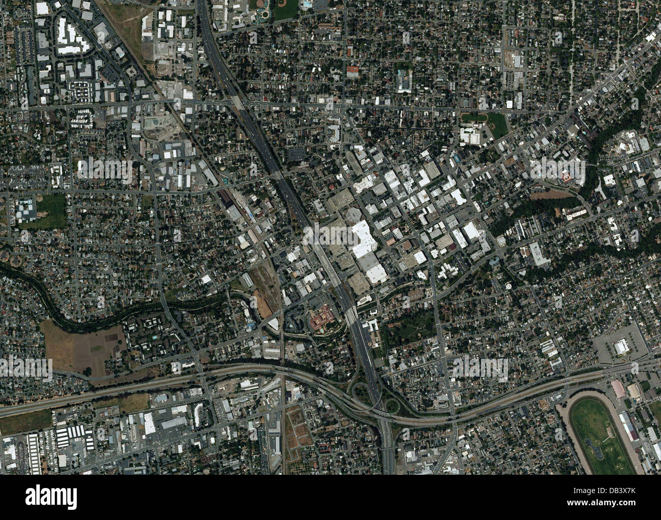 Luftbild-Karte von Santa Rosa, Kalifornien Stockfoto