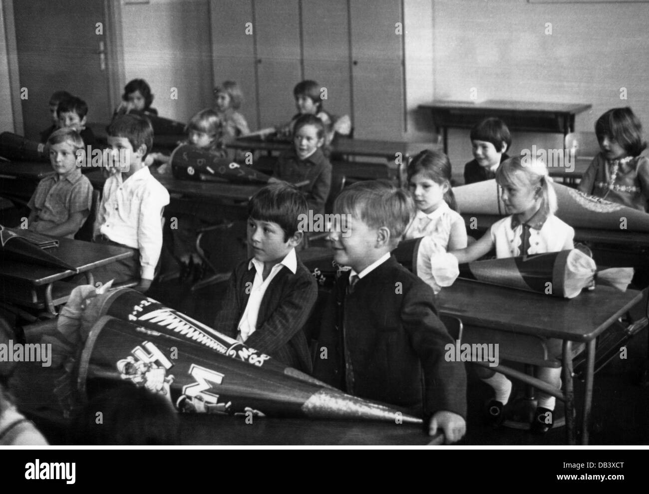 Schulbildung, Schulausbildung, erster Schultag, Westdeutschland, 1970er Jahre, 1970, Zusatzrechte-Clearences-nicht vorhanden Stockfoto