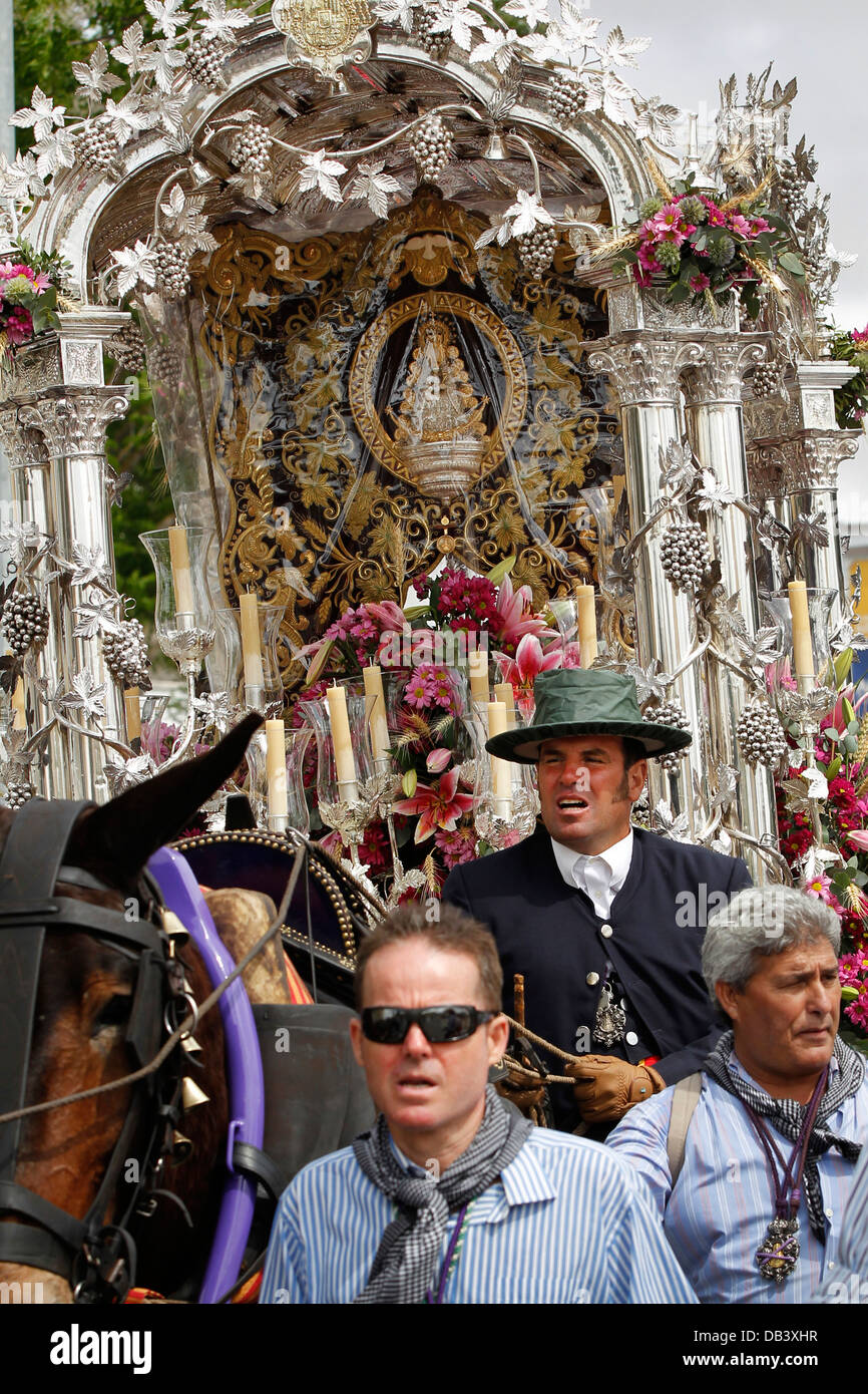 Katholischer Wallfahrtsort von Jerez nach El Rocio in Südspanien Stockfoto