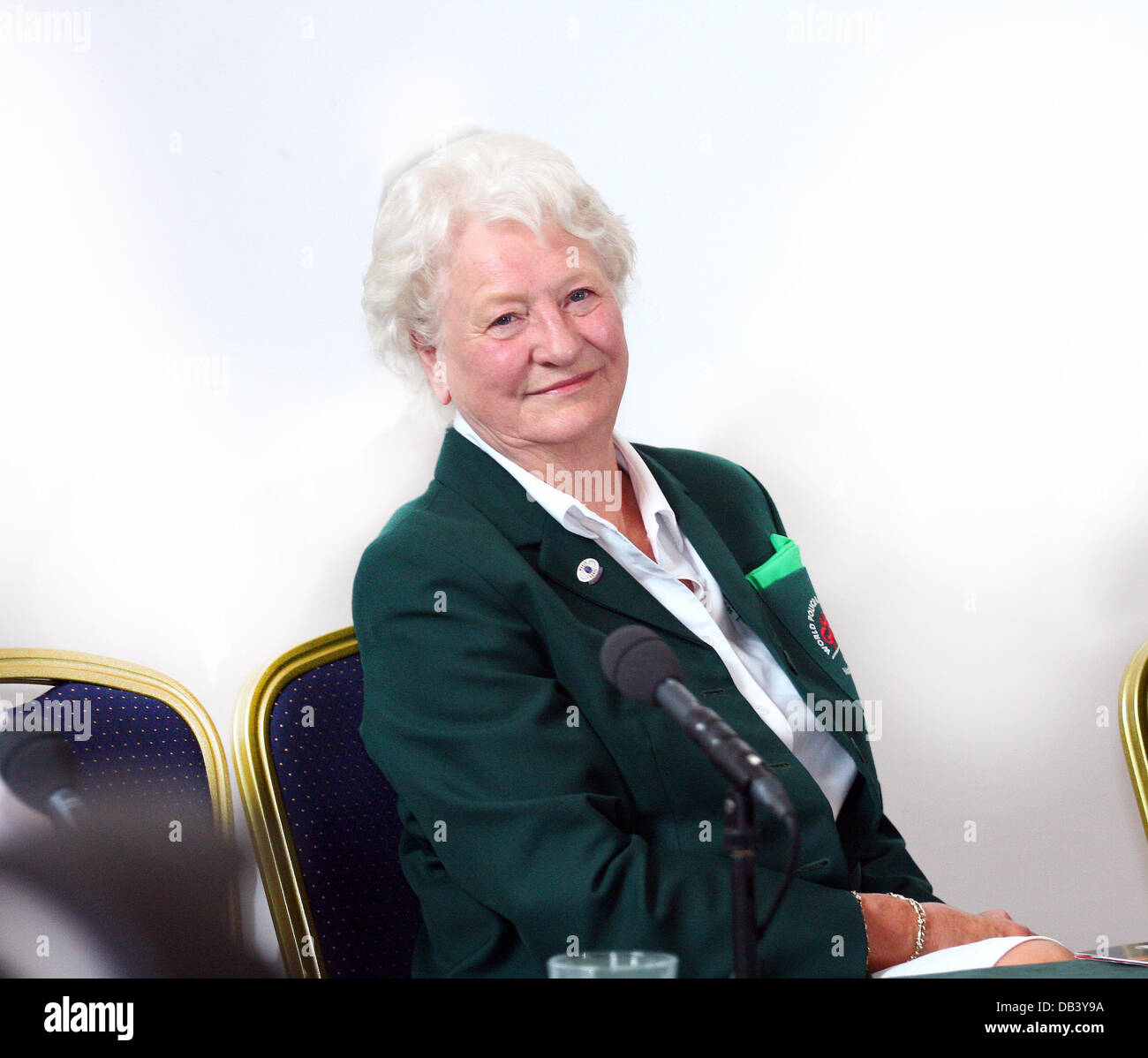 Belfast, Nordirland, Vereinigtes Königreich. 23. Juli 2013. World Police and Fire Games Pressekonferenz in der Ulster Hall Belfast - Dame Mary Peter während der Pressekonferenz Credit: Kevin Scott/Alamy Live News Stockfoto