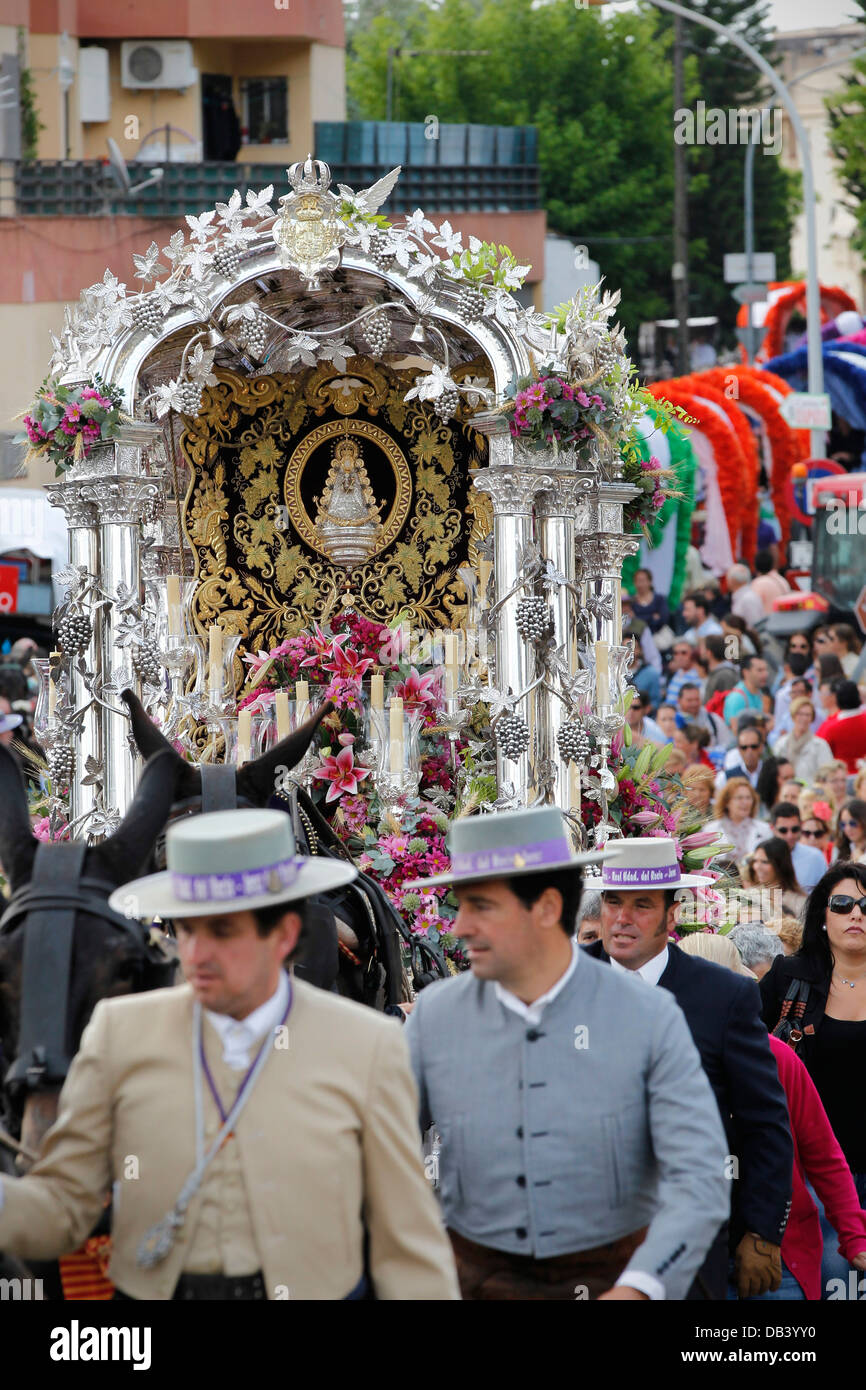 Katholischer Wallfahrtsort von Jerez nach El Rocio in Südspanien Stockfoto