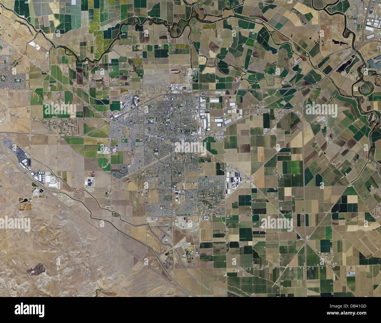 Luftbild-Karte von Tracy, Kalifornien Stockfoto