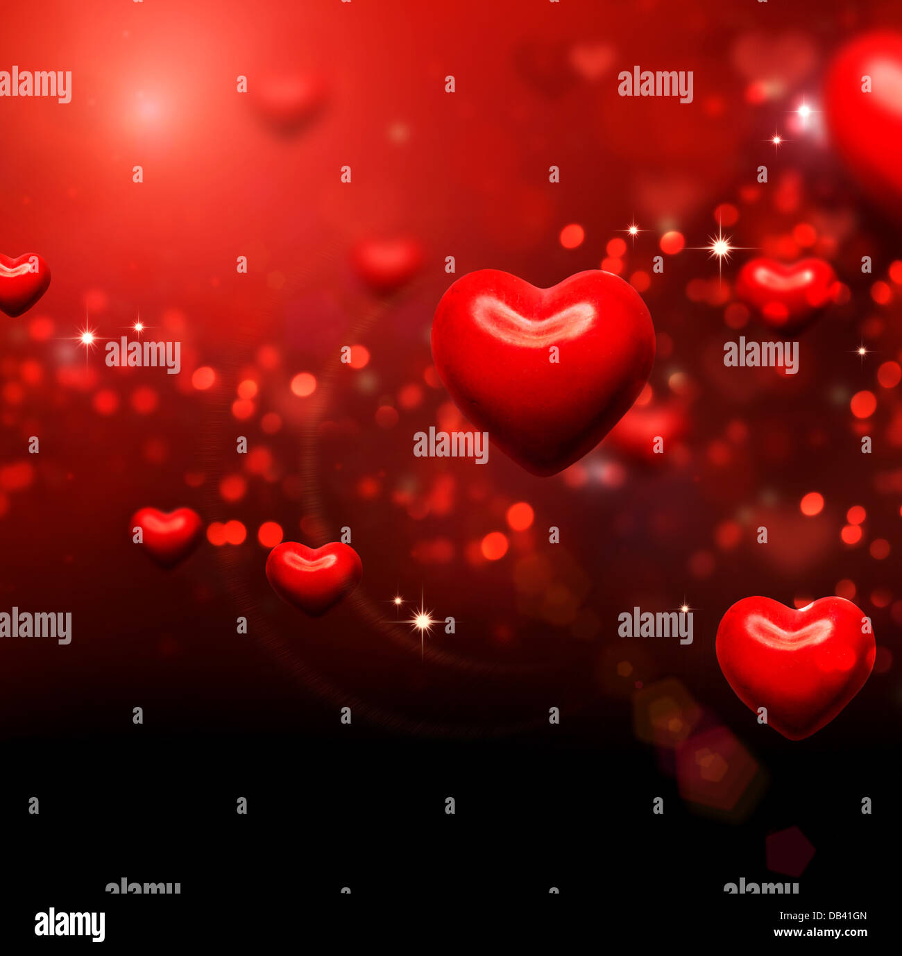 Valentine Herzen Hintergrund. Valentines rot abstrakt Wallpaper Stockfoto