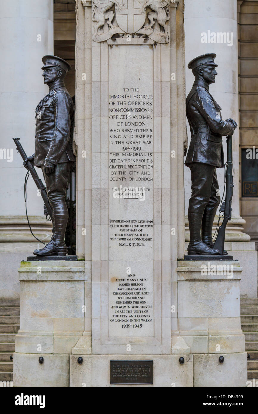 City of London, First World War Memorial, UK Stockfoto