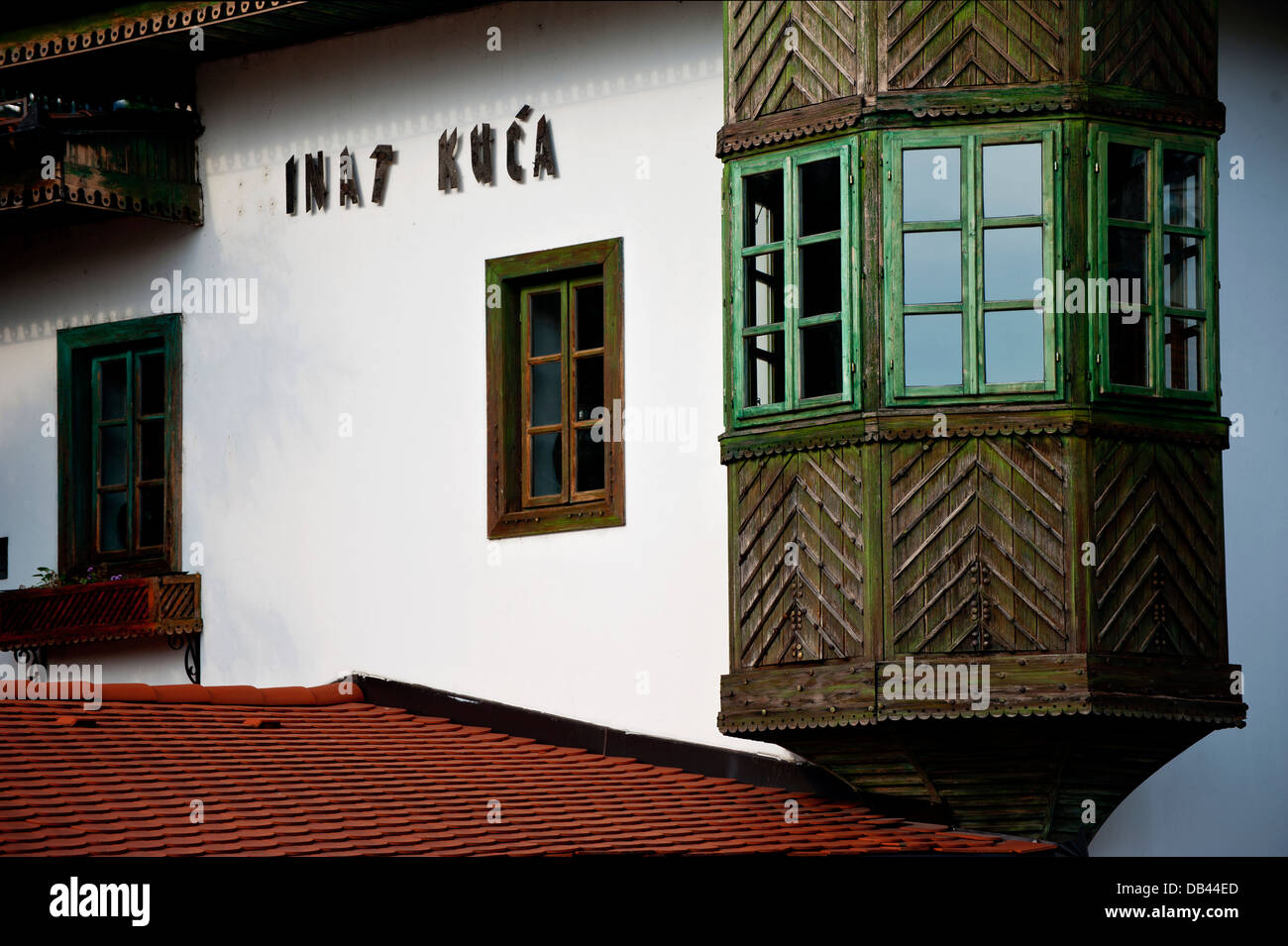 Trotz Haus im osmanischen Wohn-Stil gebaut. Bosnien und Herzegowina. Balkan. Europa. Stockfoto
