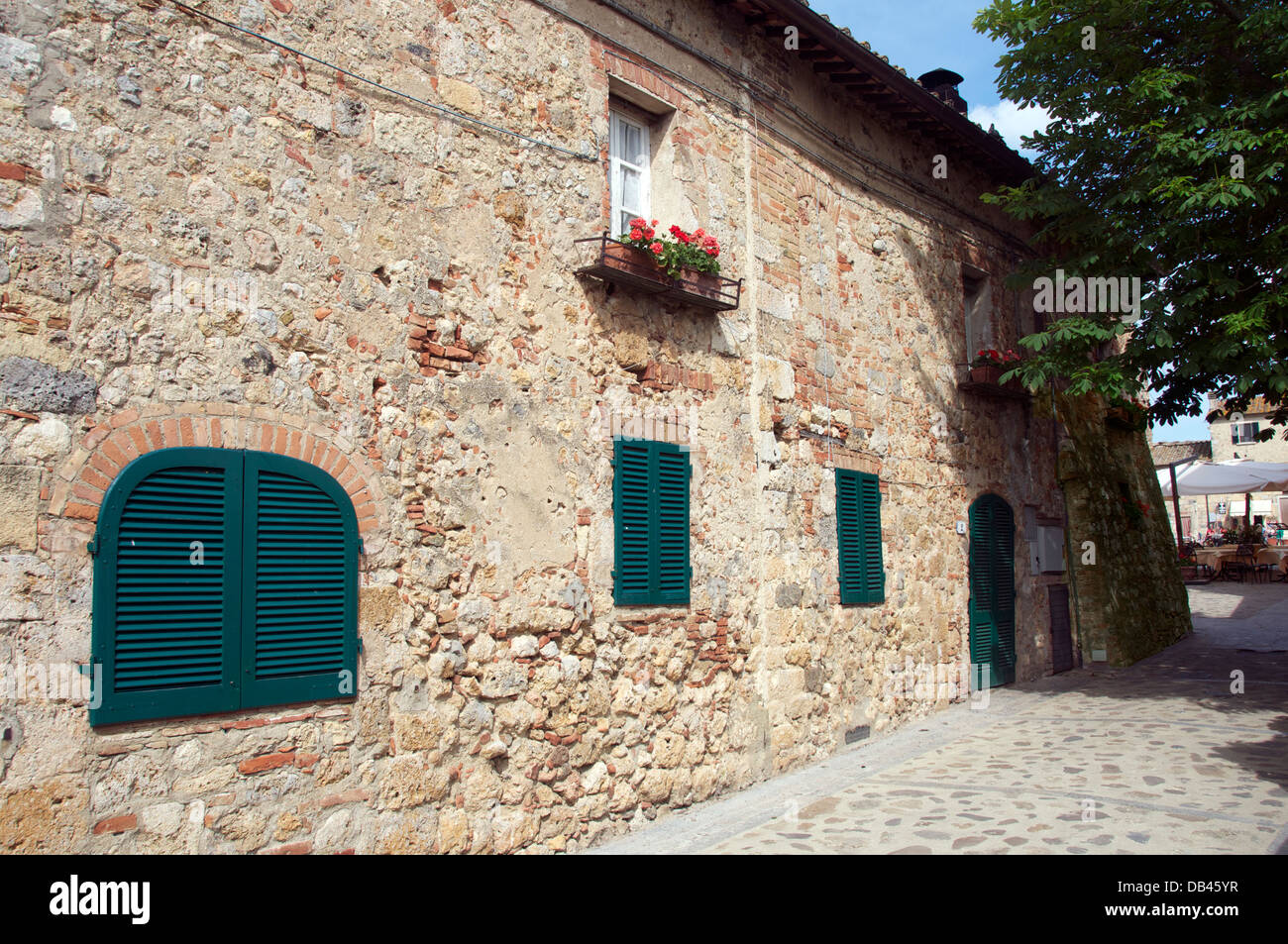 Altes Steinhaus Montireggioni Toskana Italien Stockfoto