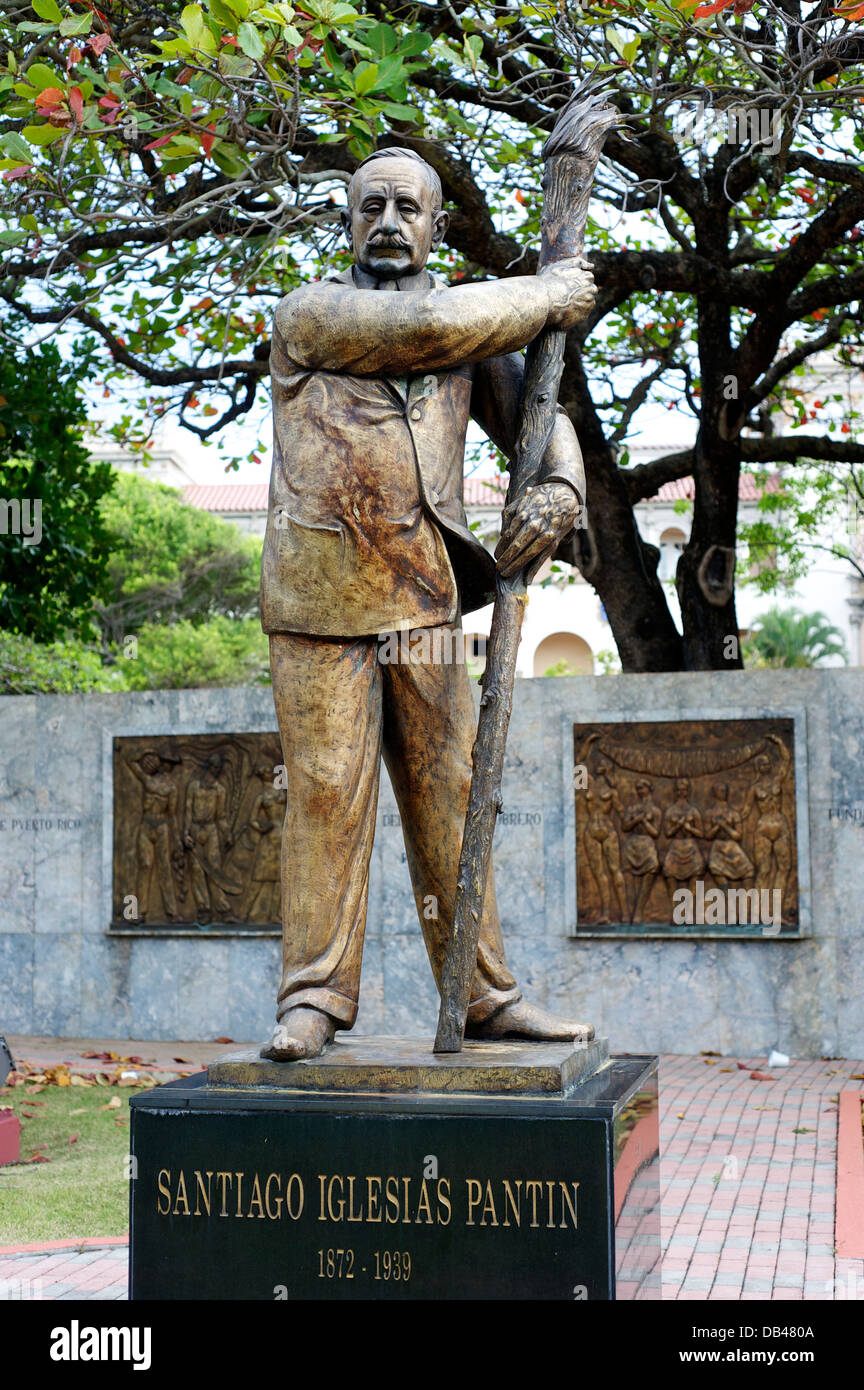 Statue von Santiago Iglesias Pantin, San Juan, Puerto Rico Stockfoto