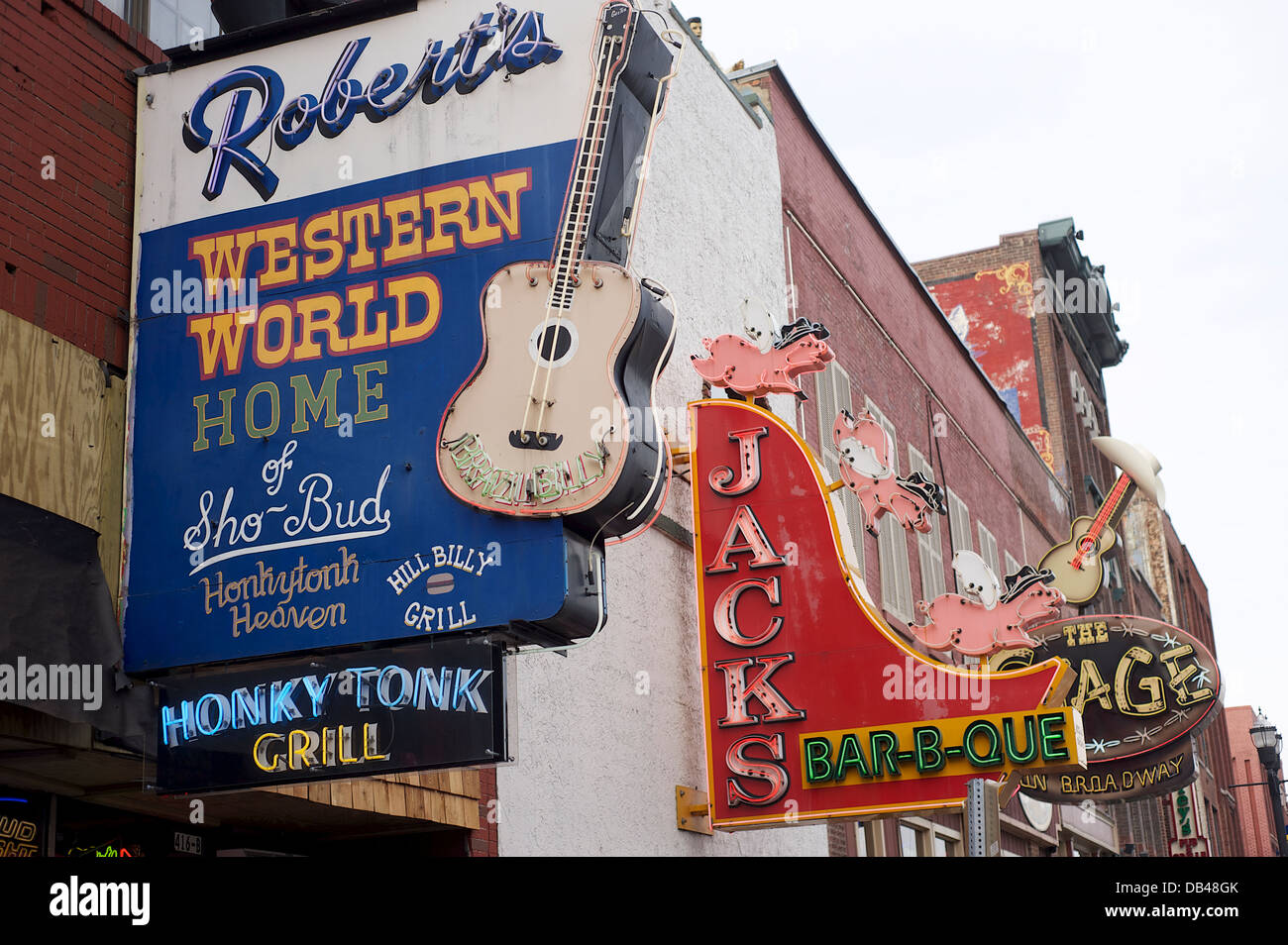 Broadway, Nashville, Tennessee Stockfoto