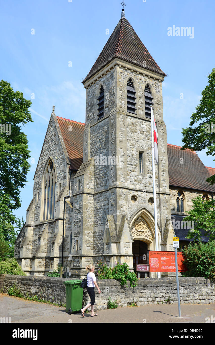 Die Pfarrei St. Matthäus, Church Road, Ashford, Surrey, England, Vereinigtes Königreich Stockfoto