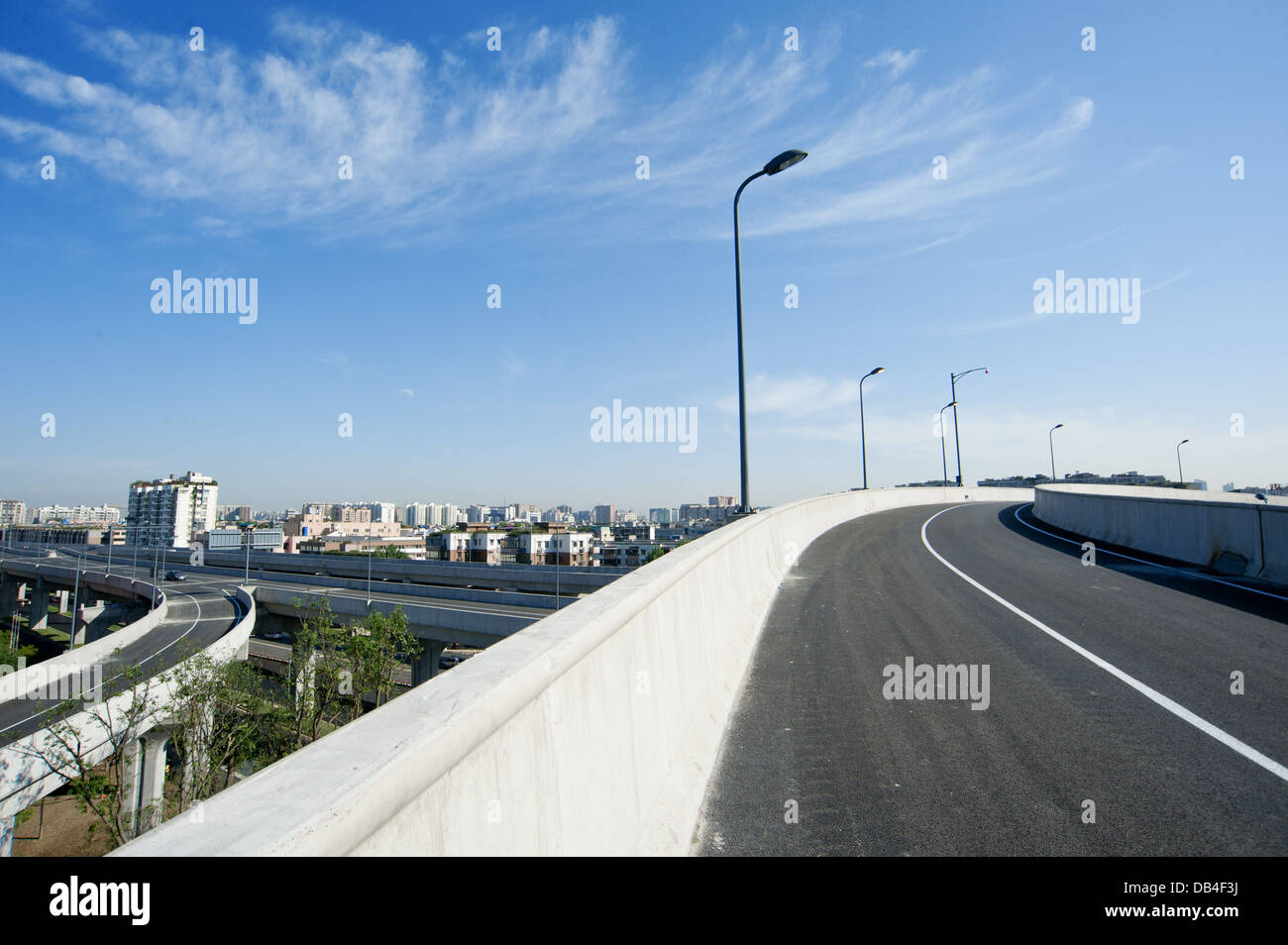 Panoramablick auf die Stadt Überführung Stockfoto