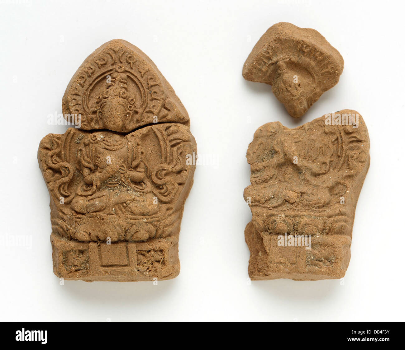 Paar von Votivtafeln mit einer buddhistischen Gottheit M.88.133.4a-b Stockfoto