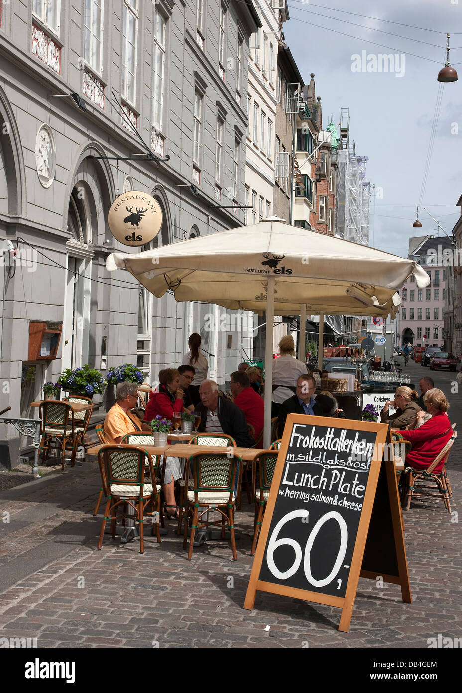 Kopenhagen, Dänemark, Café Leben auf der Straße Stockfoto