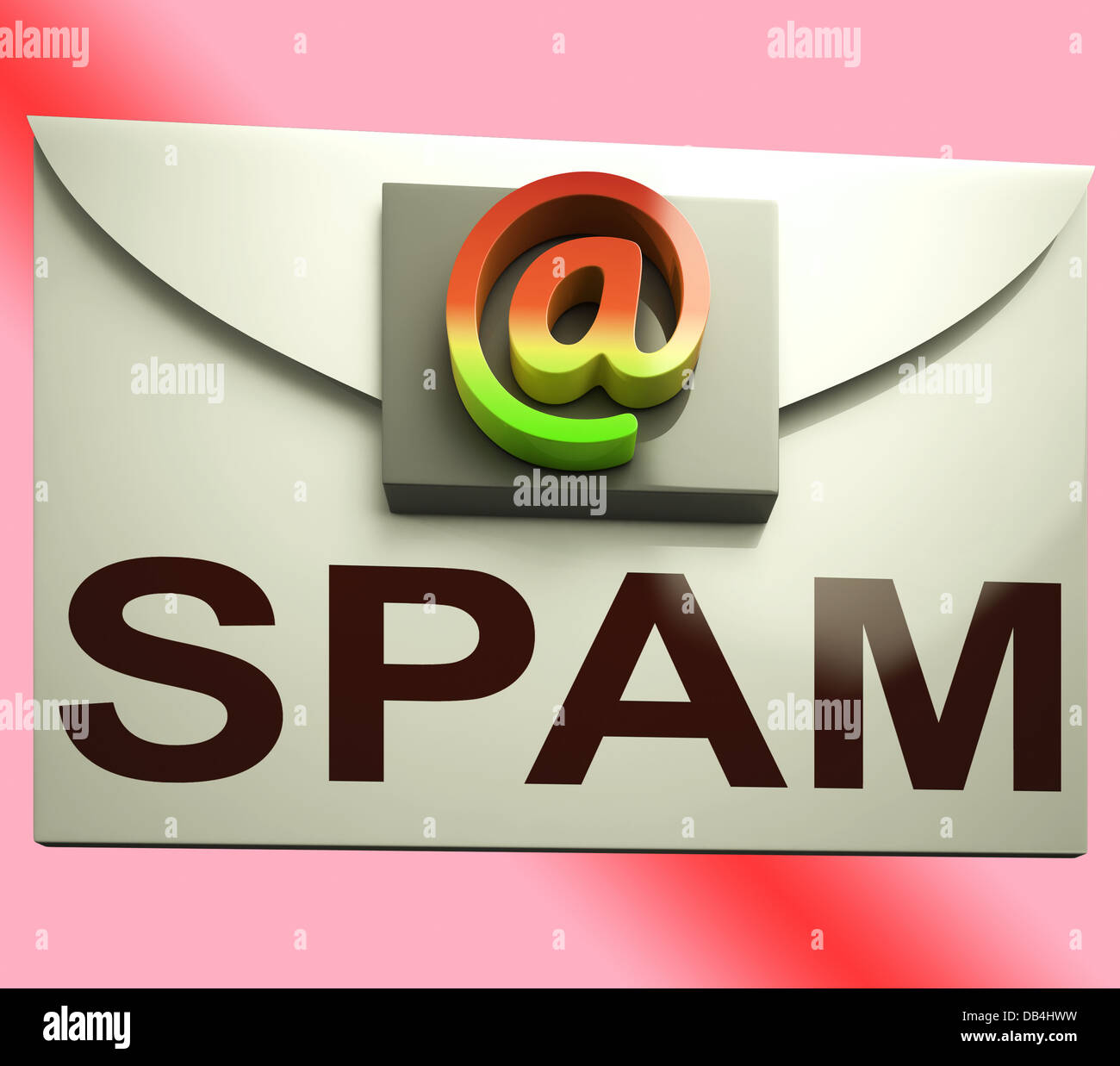 Spam-Umschlag zeigt unerwünschte e-Mail-Posteingang Stockfoto