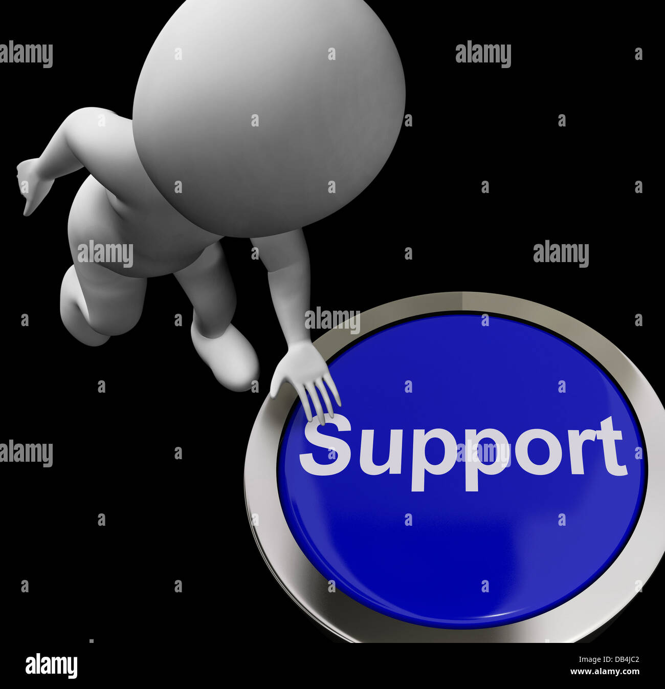 Supportknopf zeigt Hilfe, Faq und Hilfe Stockfoto