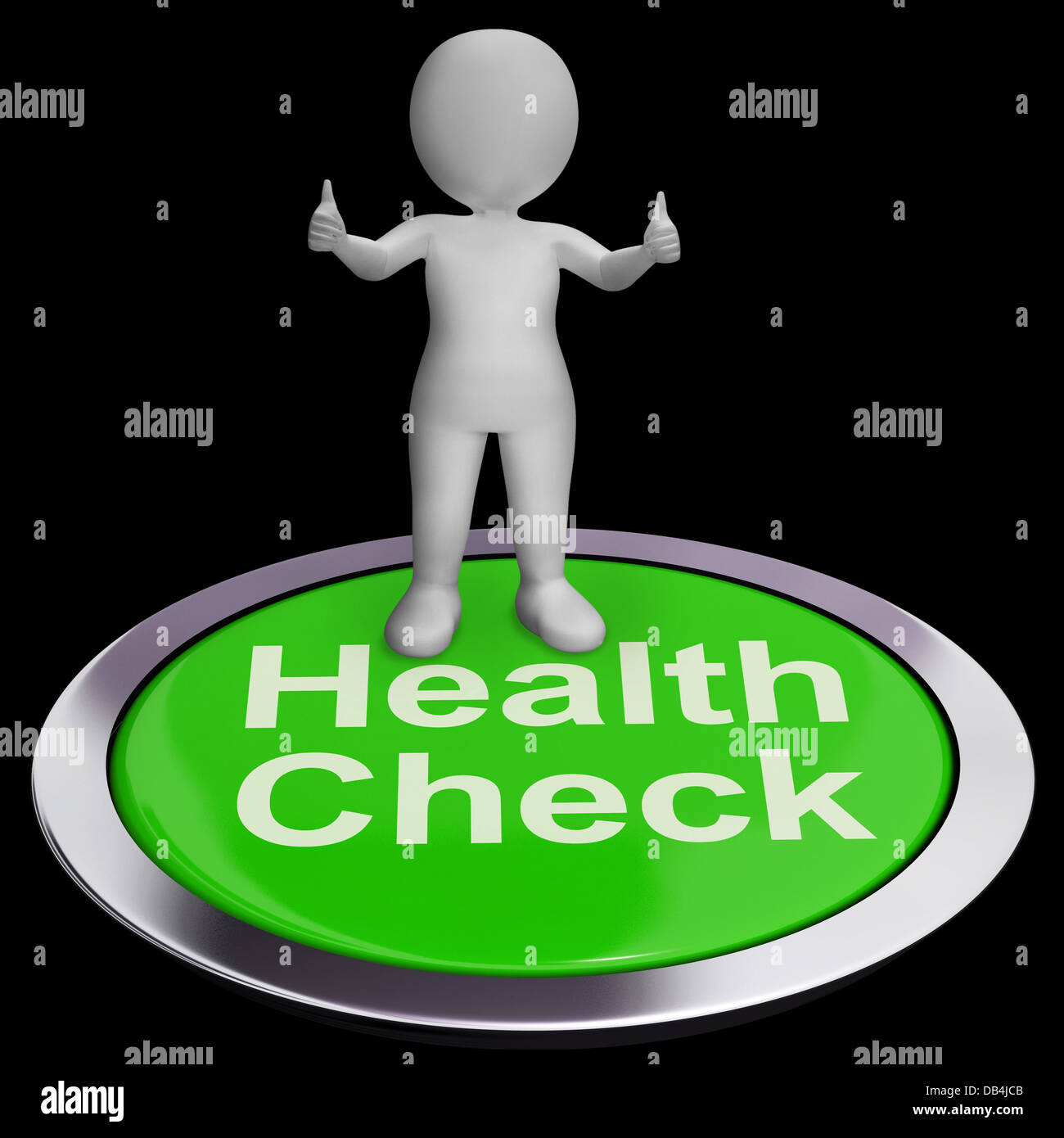 Gesundheit-Check-Button zeigt Erkrankung Prüfungen Stockfoto