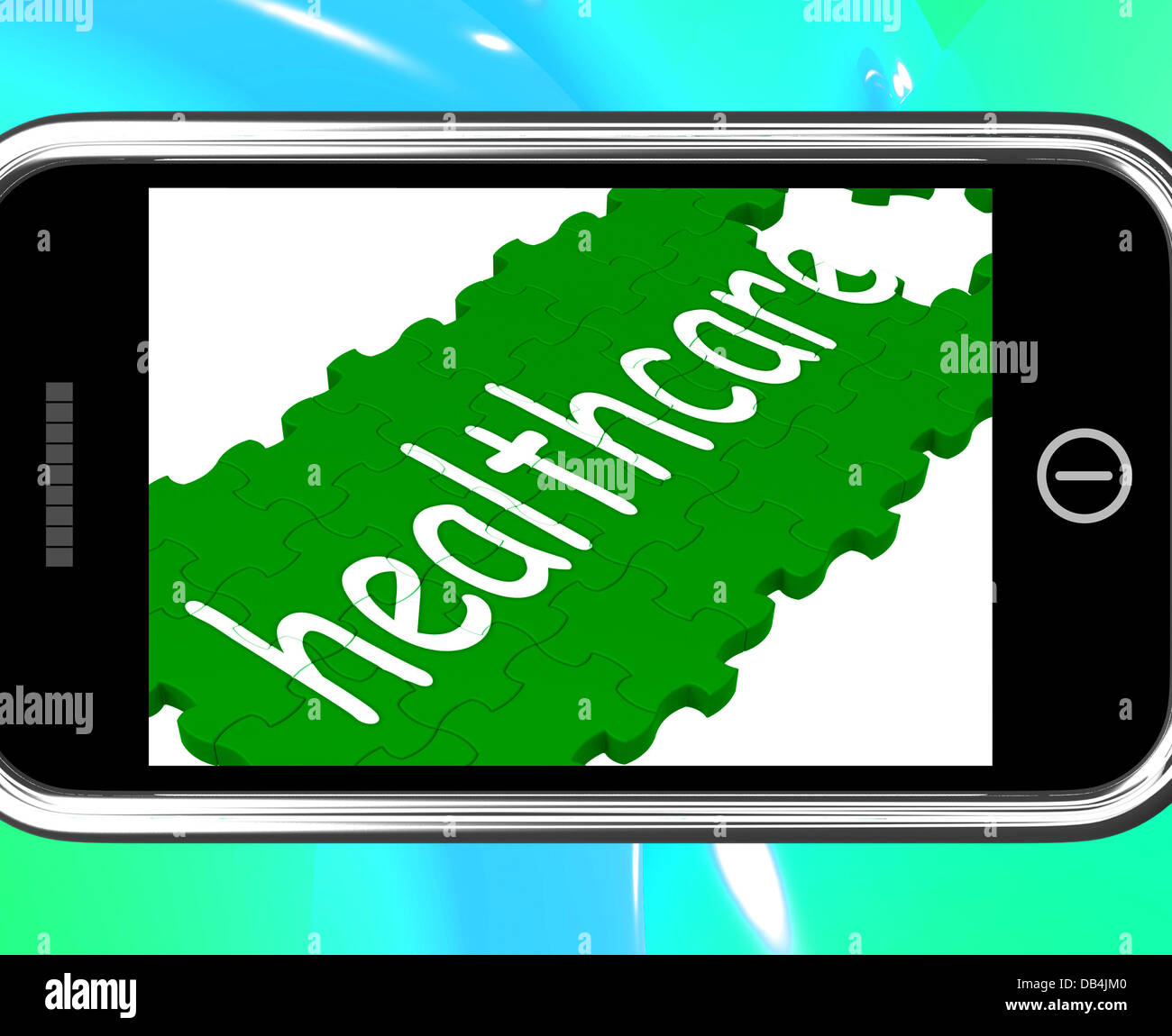 Gesundheitsversorgung auf Smartphone zeigt medizinischen Versorgung Stockfoto