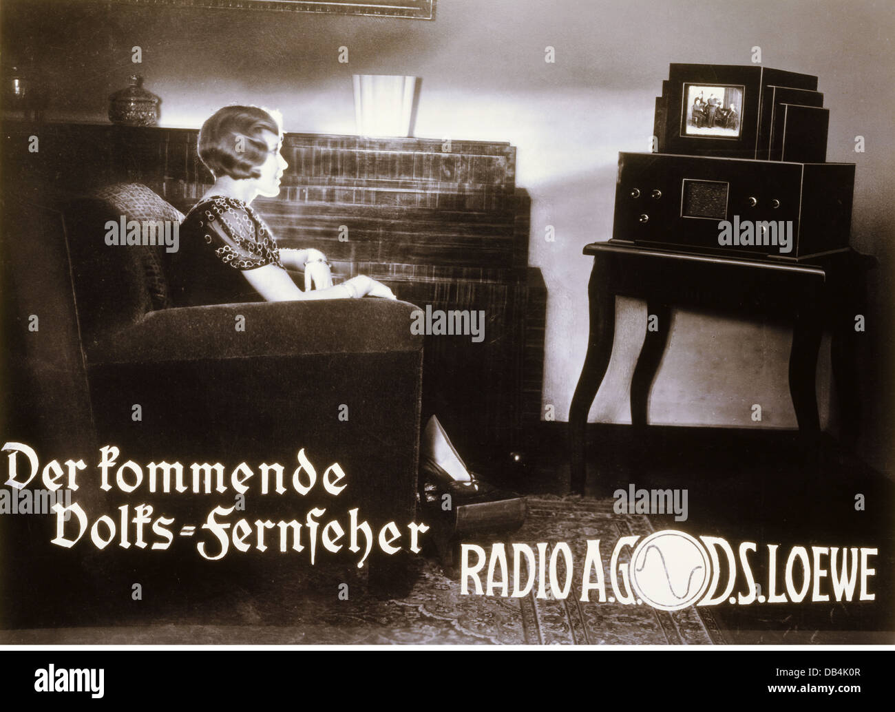 Rundfunk, Fernsehen, Werbung, Radio AG D.S. Loewe, 'der kommende Volk - Fernseher', Deutschland, 1934, zusätzliche-Rechte-Clearings-nicht verfügbar Stockfoto