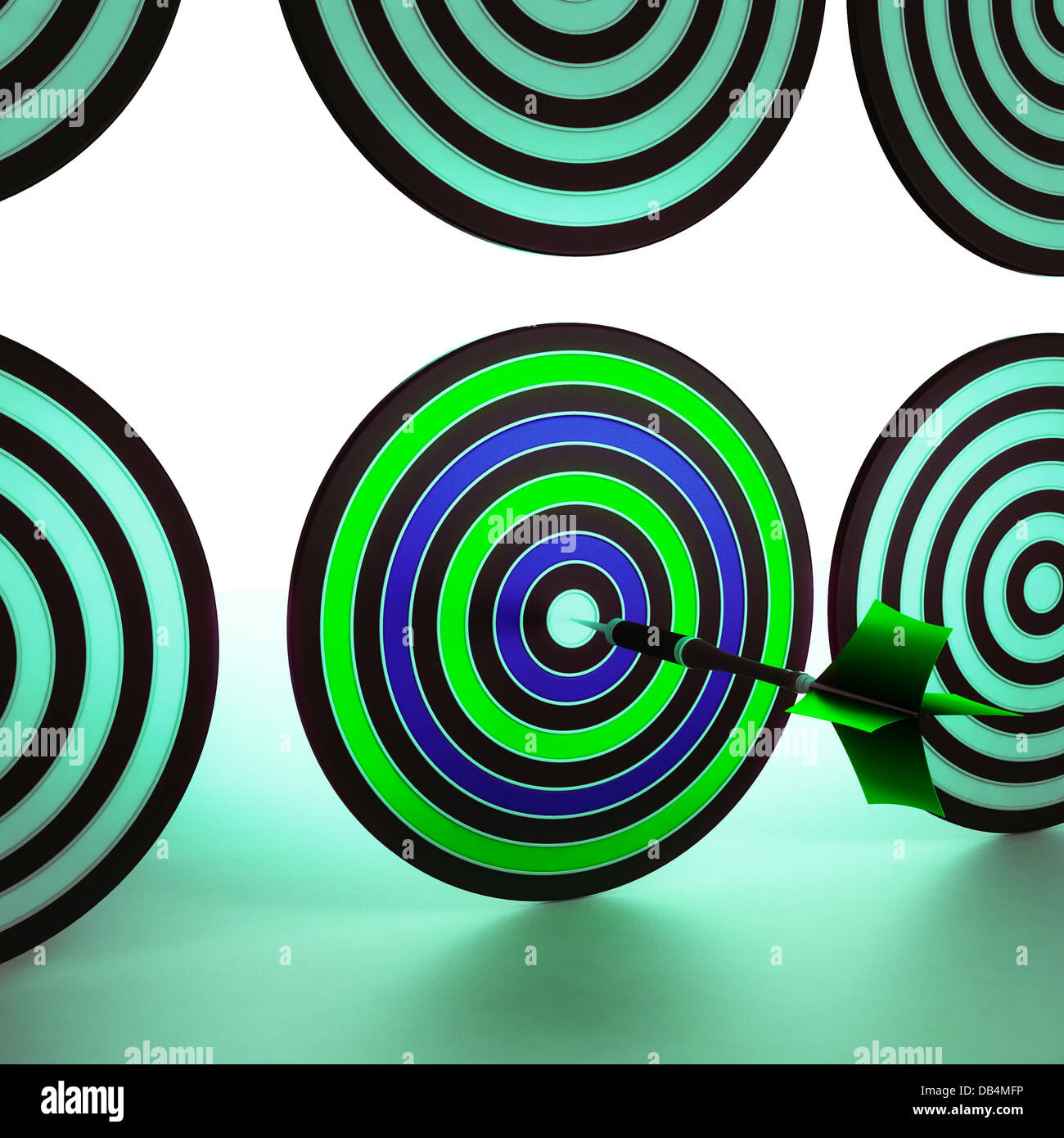 Bulls eye Target zeigt konzentriert Precision Shot Stockfoto