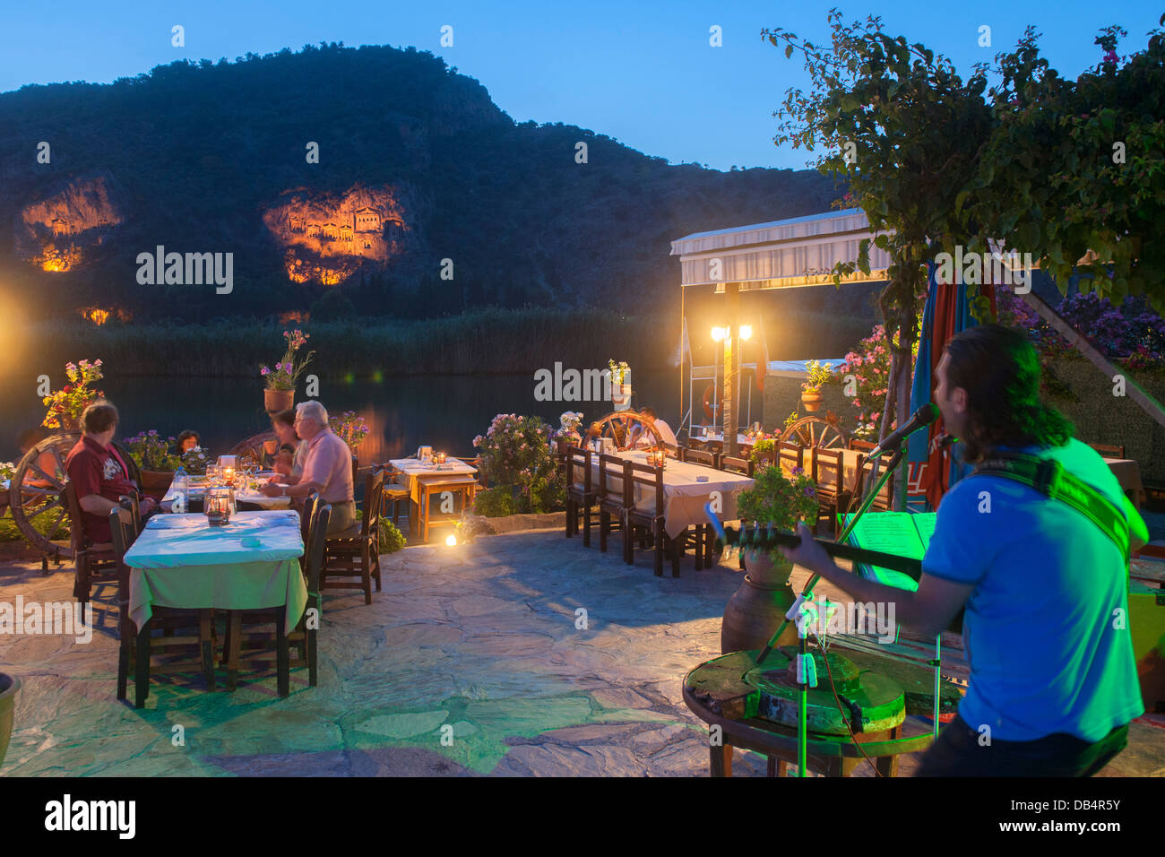 Türkei, Provinz Mugla, Dalyan, Caretta Caretta Restaurant Stockfoto