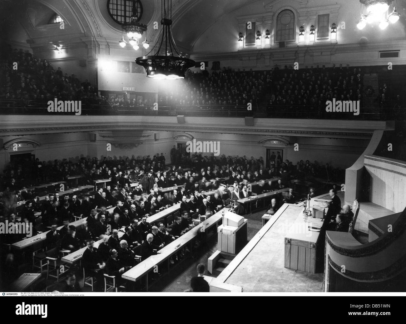 Politik, Vereinte Nationen (UN), Konferenz, erste Generalversammlung, erste Sitzung, Central Hall Westminster, 10.1.1946, zusätzliche-Rechte-Clearences-nicht vorhanden Stockfoto