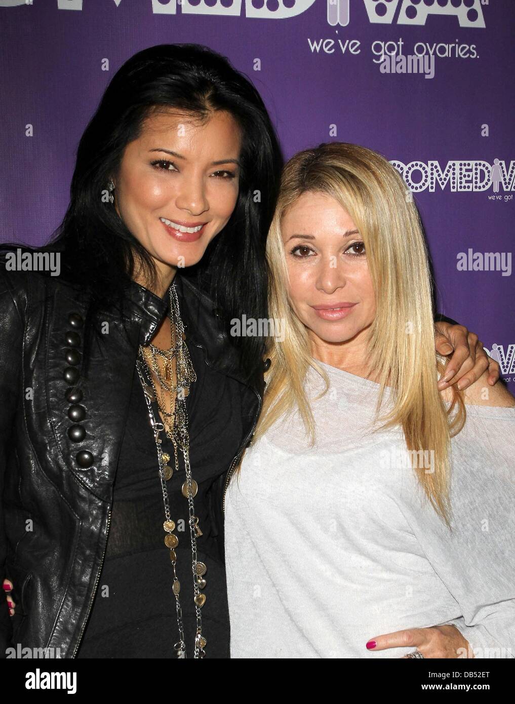 Kelly Hu, z. B. tägliche Comediva.com Launch-Party anlässlich der Beauty Bar Hollywood, California - 21.04.11 Stockfoto