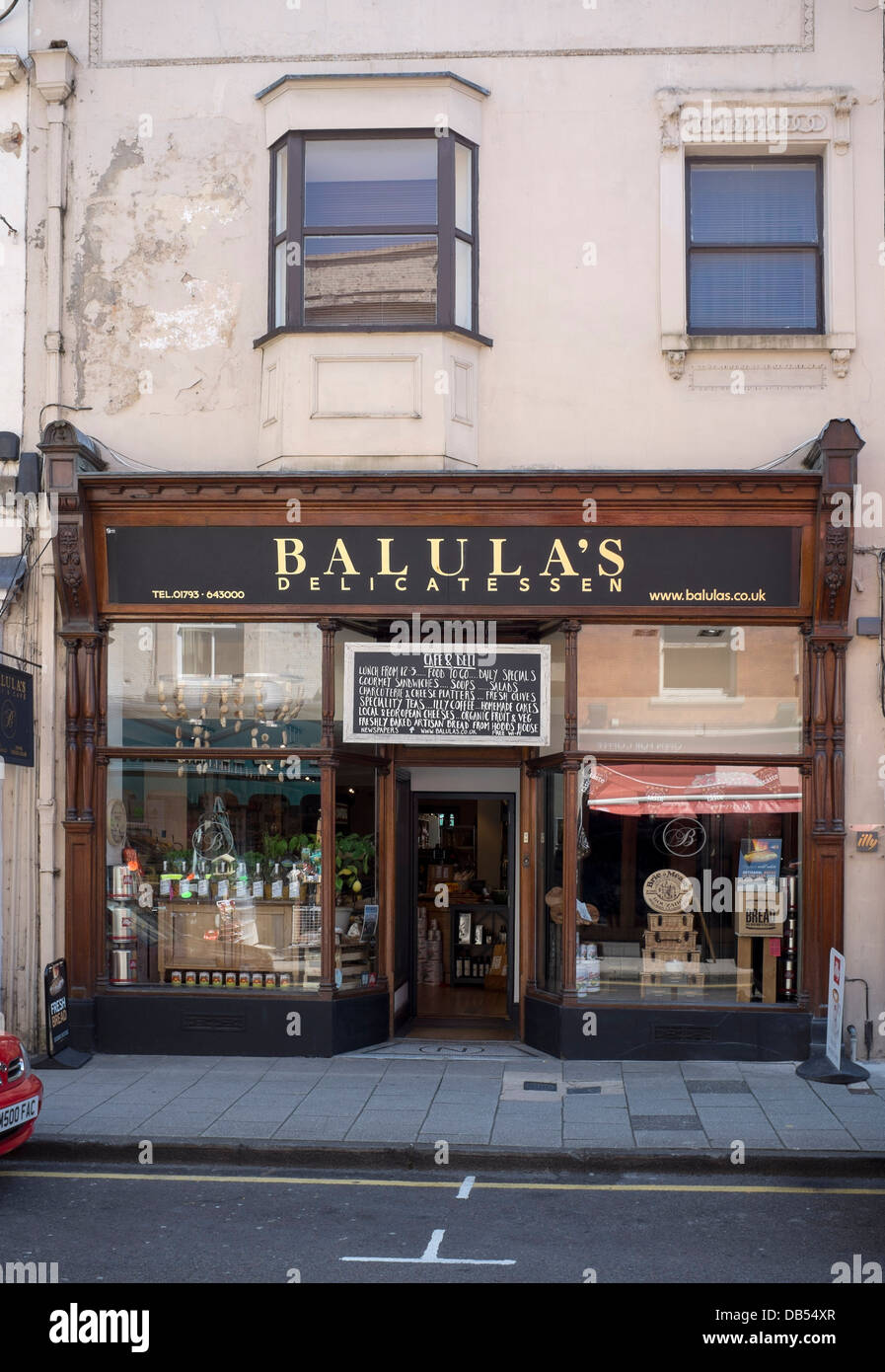 Balula Cafe und Feinkost Altstadt Swindon Stockfoto