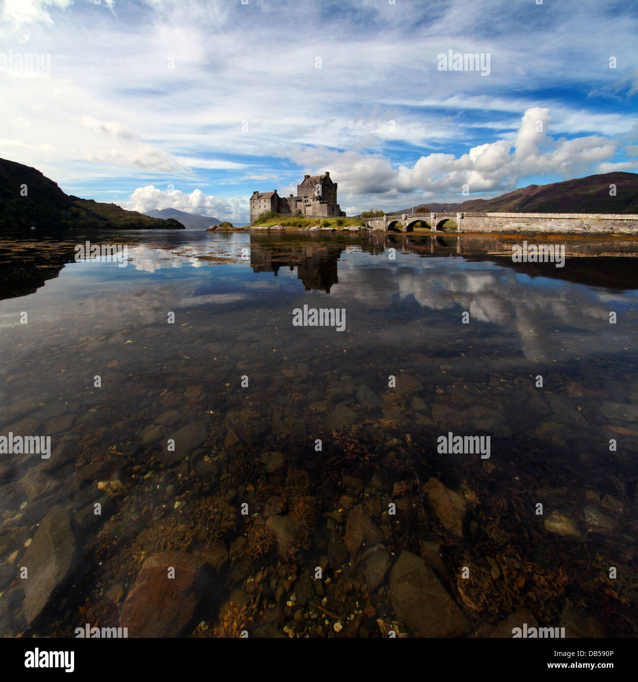 Eilean Donan Castle in den schottischen Highlands Stockfoto