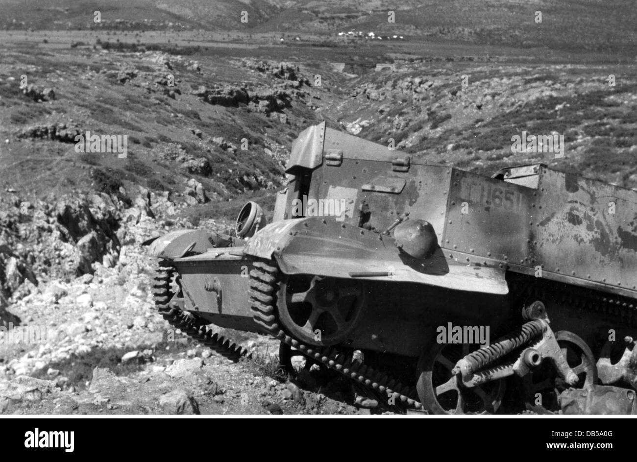 Ereignisse, 2. Weltkrieg, Griechenland, Balkan Kampagne 1941, zerstört englischer Bren