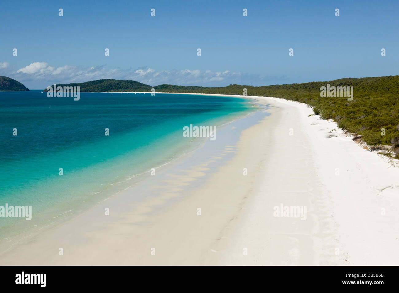 Luftbild auf Whitehaven Beach, Whitsunday Island, Whitsundays, Queensland, Australien Stockfoto
