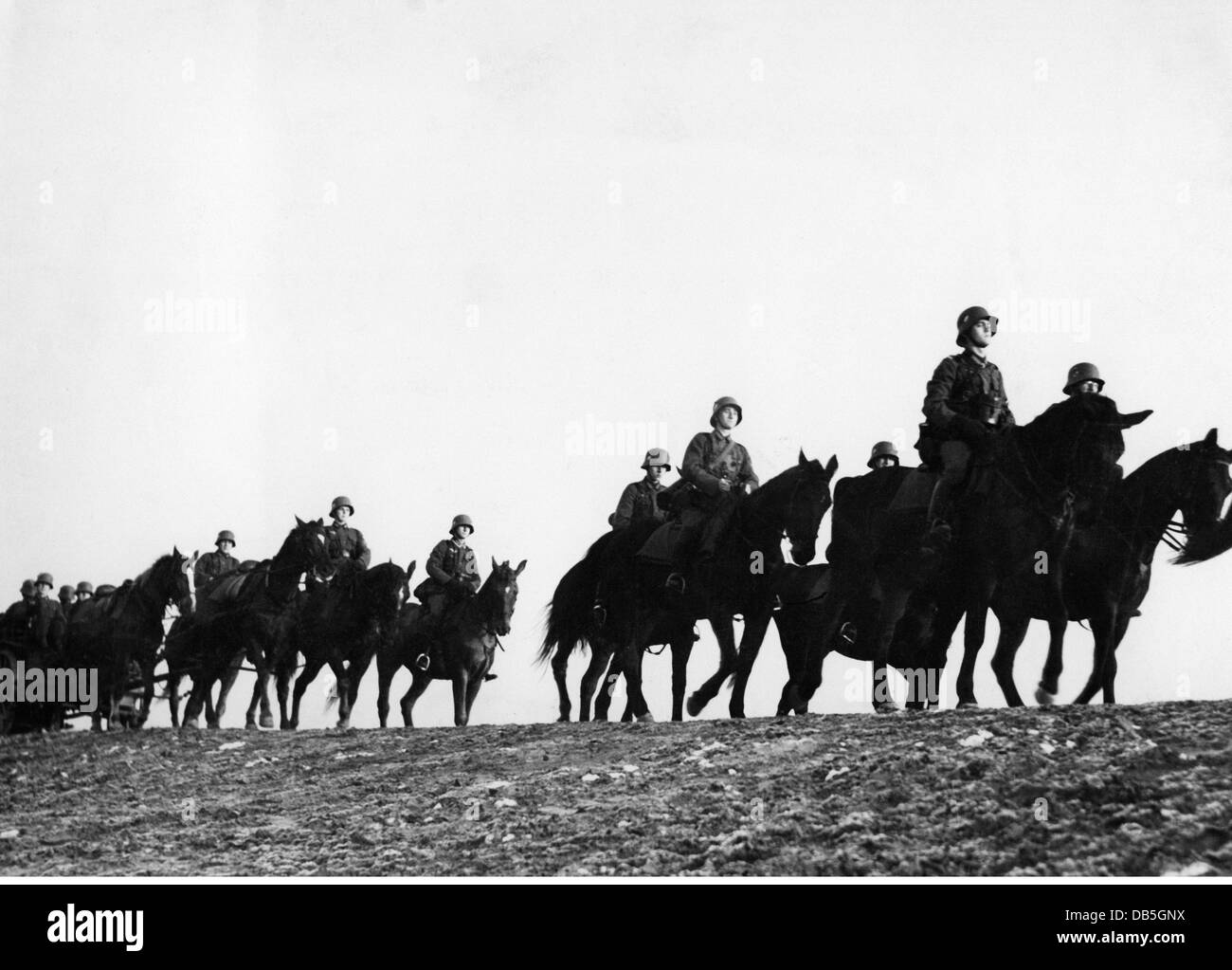 Nationalsozialismus, Militär, Wehrmacht, Armee, Pferdegezogene Einheit während einer militärischen Übung, 1930er Jahre, Zusatzrechte-Clearences-nicht vorhanden Stockfoto